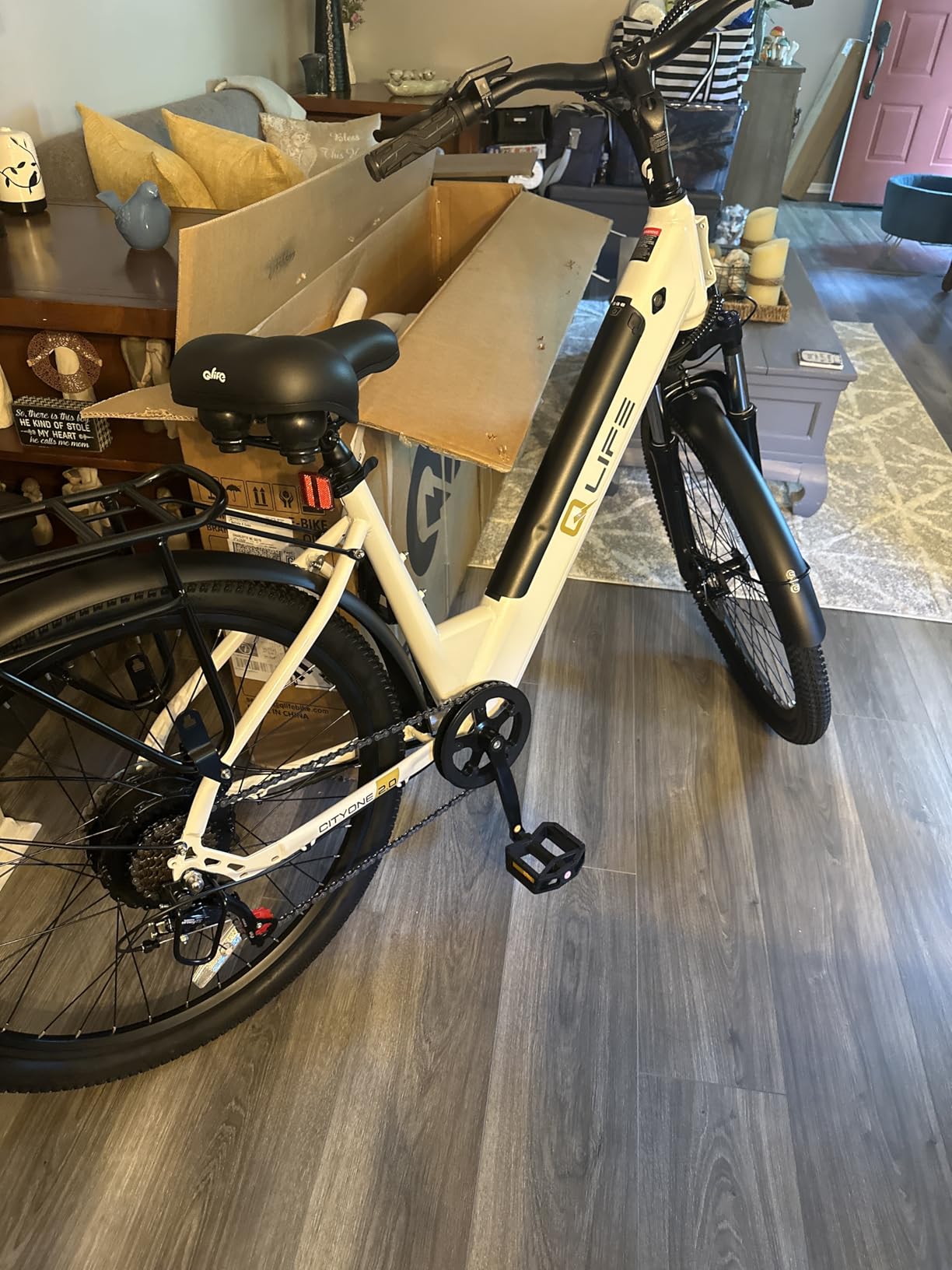 Qlife Cityone 2.0 Electric Bike for Adults, Up to 65Miles Range, 1200W Peak Motor 26