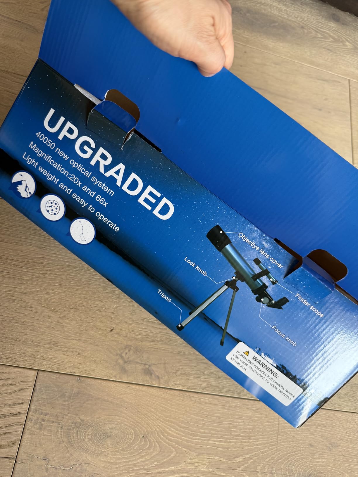 Telescope for Kids 8-12, 100x Magnification Beginner Kids Telescope | 50mm Aperture 400mm Telescope with Tripod, 2 Eyepieces & Finder Scope, Space Toys STEM Educational Gift for Boys & Girls customer photo 2