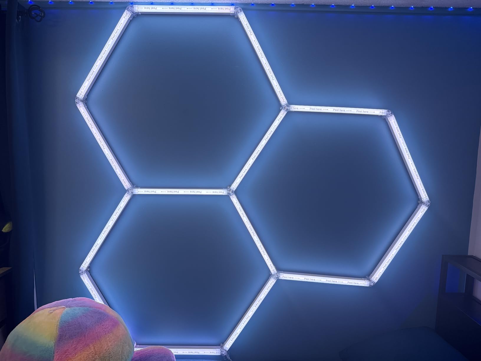 HYPERLITE Hexagon Garage Lights: Gen IV-3 Grid RGB Hexagon LED Lights with Music Sync Mode, App & Remote Control, Multi-Color Honeycomb Light for Gaming Room, Gym, Garage customer photo 1