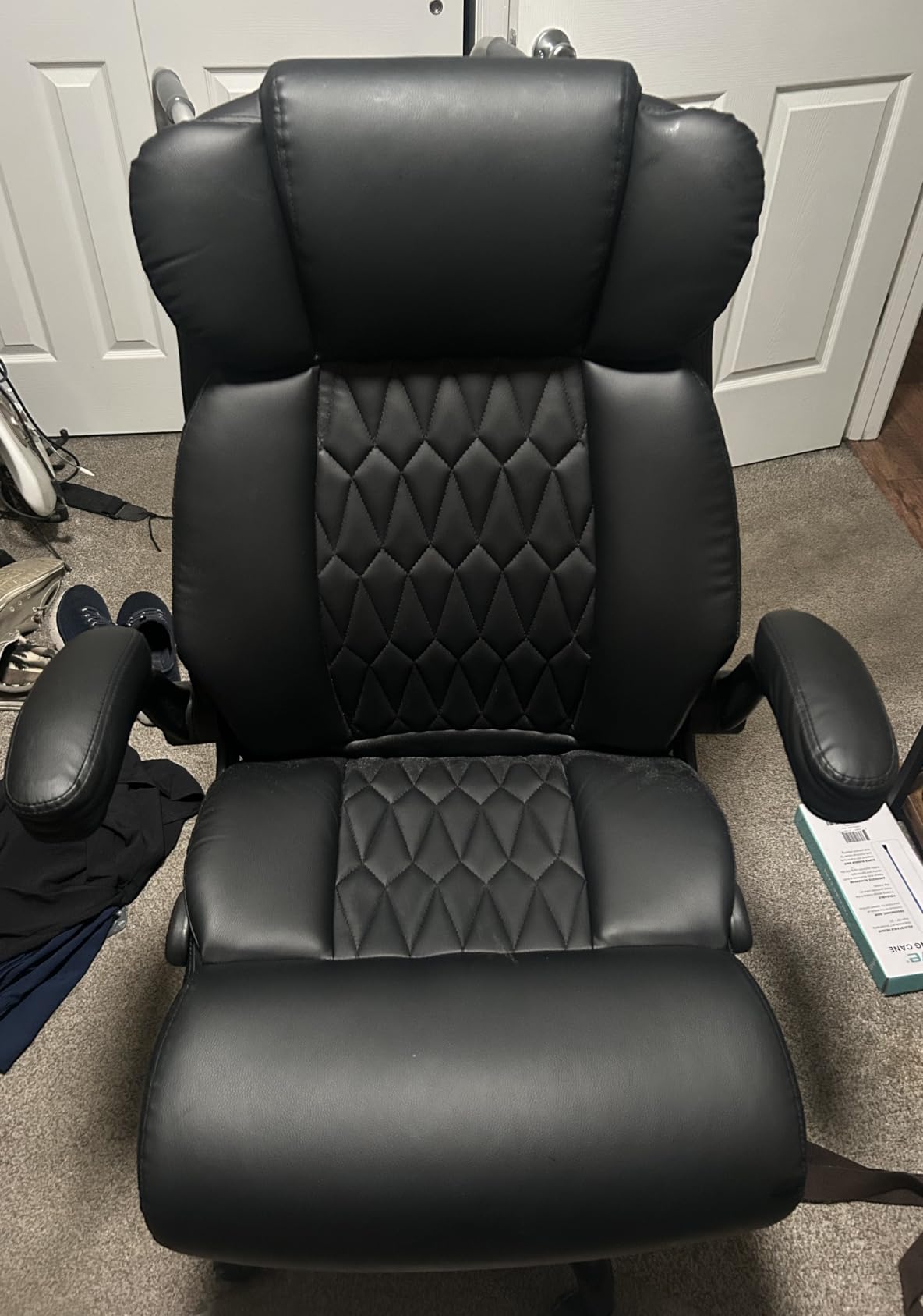 500lbs Big and Tall Office Chair Adjustable Lumbar Support for Back Pain, Extra Wide Seat Executive Office Chair Thick Armrest Pad, Heavy Duty Base & Upgraded Wheels, Ergonomic Comfy Computer Desk Chair customer photo 2