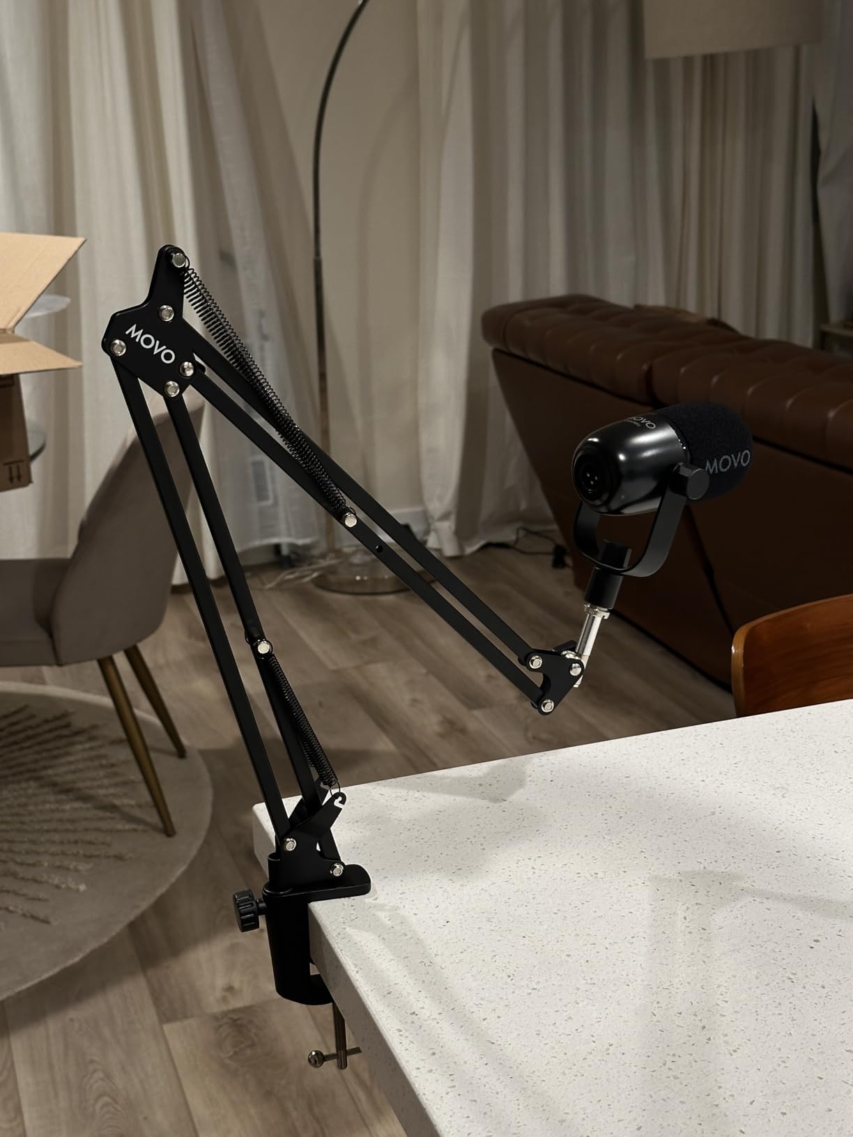 Movo 4-Person Podcast Equipment Bundle - 4-Channel USB Audio Interface, 4 CastMic Dynamic Microphones, 4 Boom Arms - Complete Recording Kit customer photo 1