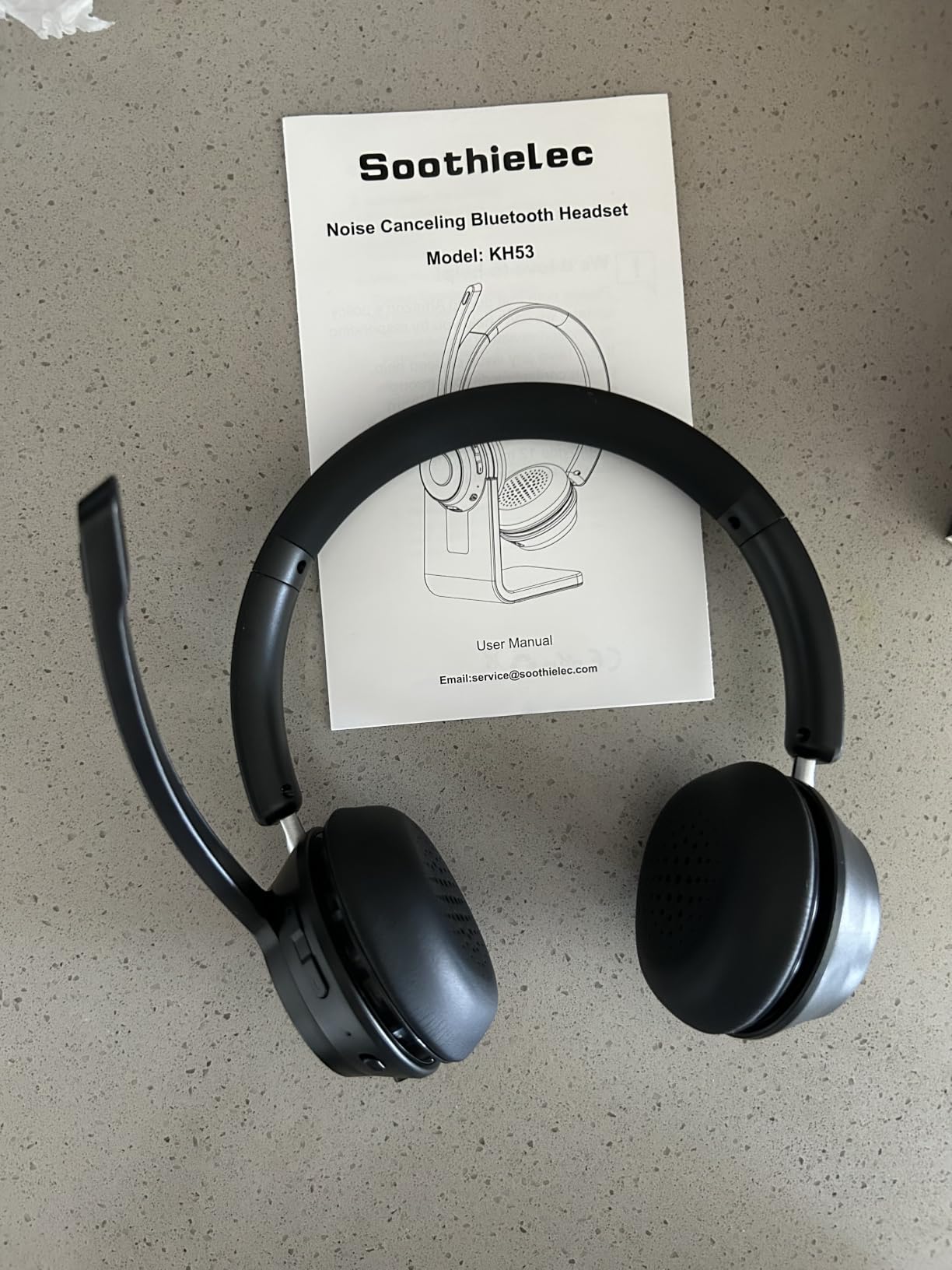 Wireless Headset with Mic for Work, Bluetooth Headset with Noise Cancelling | Headphones with Microphone Mute & USB Dongle for PC/Computer/Laptop/Cell Phones/Remote Work/Call Center (Black) customer photo 2