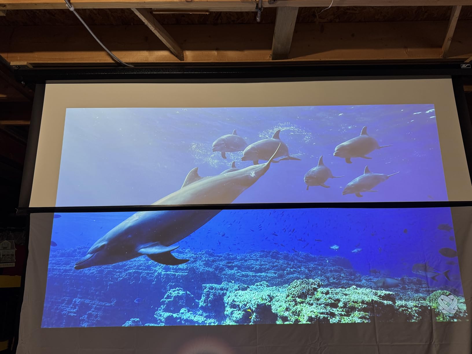 ALR Projector Screen Material for Standard Throw - for DIY Frame or Wall Mounted - High Contrast 70% ALR High Brightness 2.7X Gain - 120 inch 16:9 Gray Screen - by SilverMagic customer photo 1