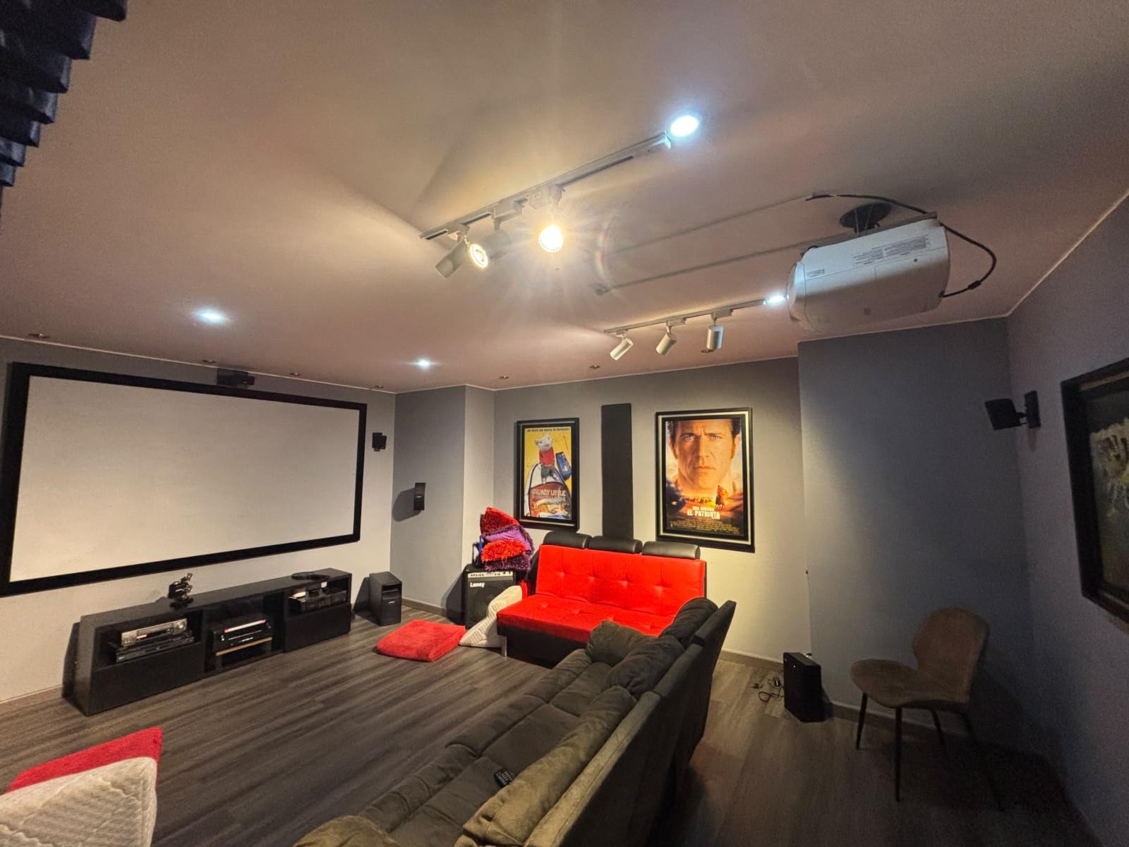 ALR Projector Screen Material for Standard Throw - for DIY Frame or Wall Mounted - High Contrast 70% ALR High Brightness 2.7X Gain - 120 inch 16:9 Gray Screen - by SilverMagic customer photo 2
