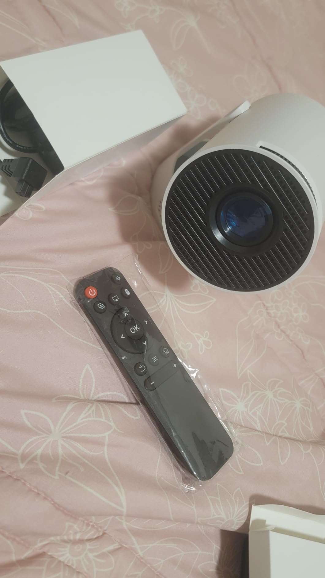 Projector with WiFi and Bluetooth, Mini Projector with Built-in App | 4K Supported Portable Projector for Bedroom Ceiling, 200 ANSI, 180° Rotatable, Auto Keystone, 40