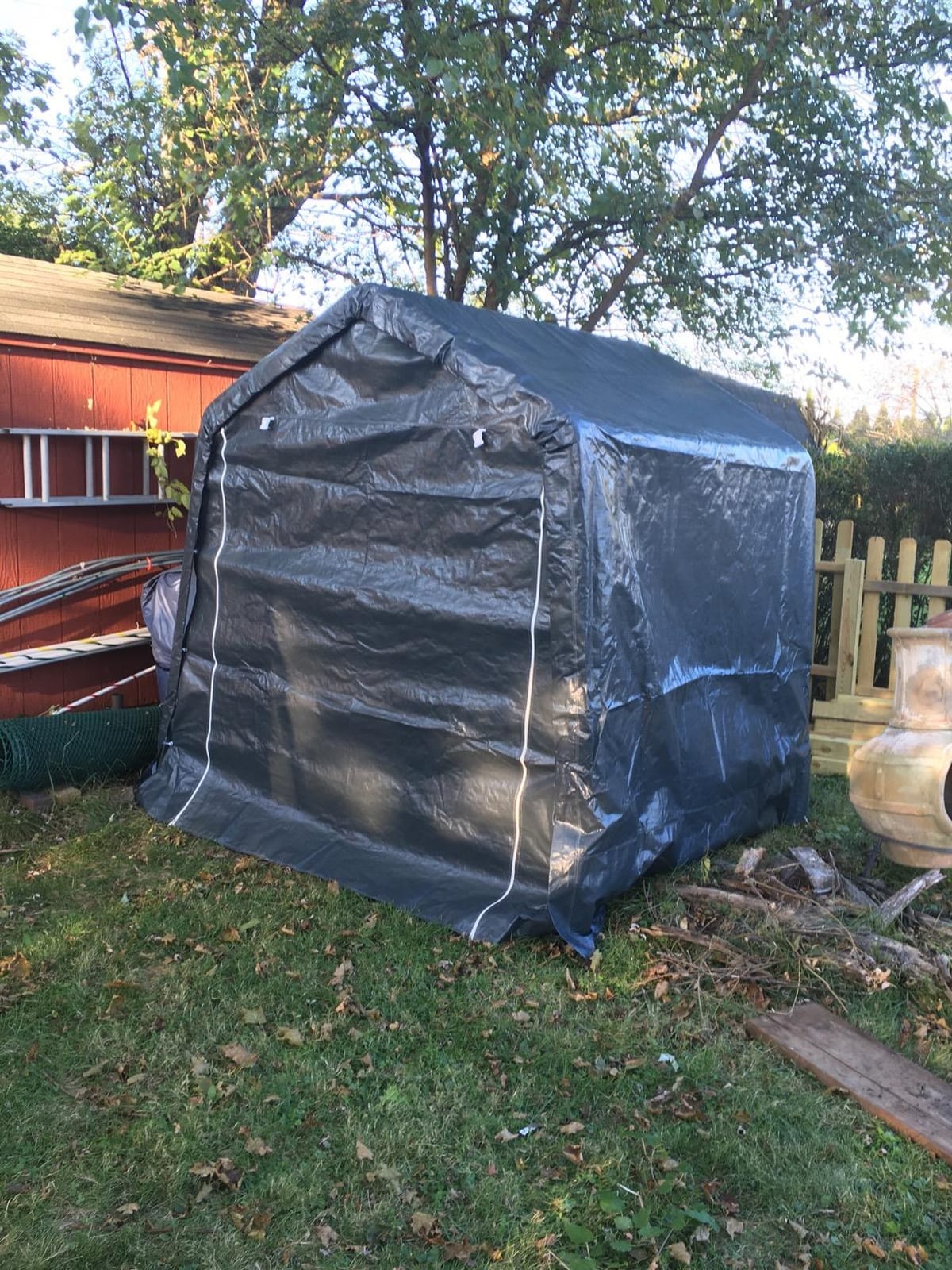Quictent 10x10FT Storage Shelter Multi-Use Shed with Roll-Up Door&Vents | Heavy Duty Portable Garage for Motorcycle, ATV, Riding Mower Waterproof Storage Tent with Reinforced Frame, Dark Gray customer photo 2