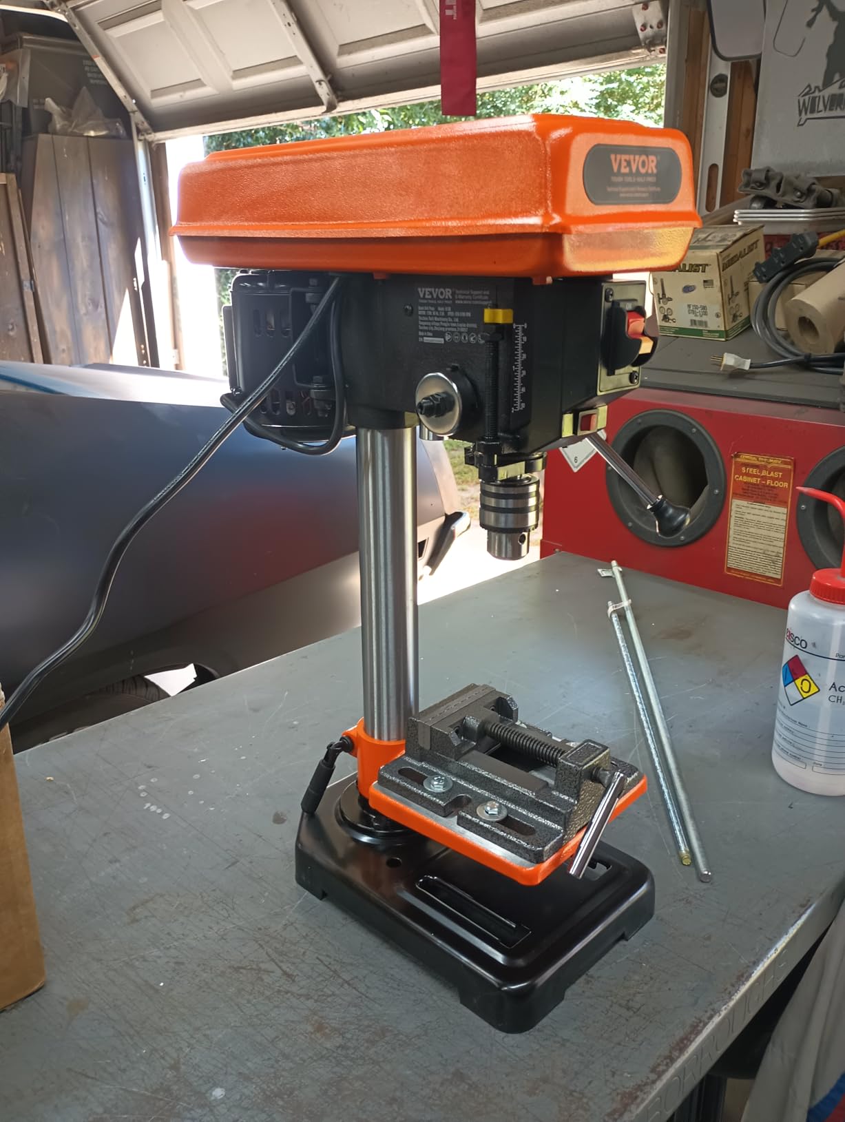 VEVOR 12-Inch Benchtop Drill Press, 6.2 Amp, 1 HP Bench Drill Press, 530 to 3140 RPM Variable Speed, 0-45° Tilting Worktable, with Laser and LED Work Light, Tabletop Drilling Machine, for Wood Metal customer photo 1