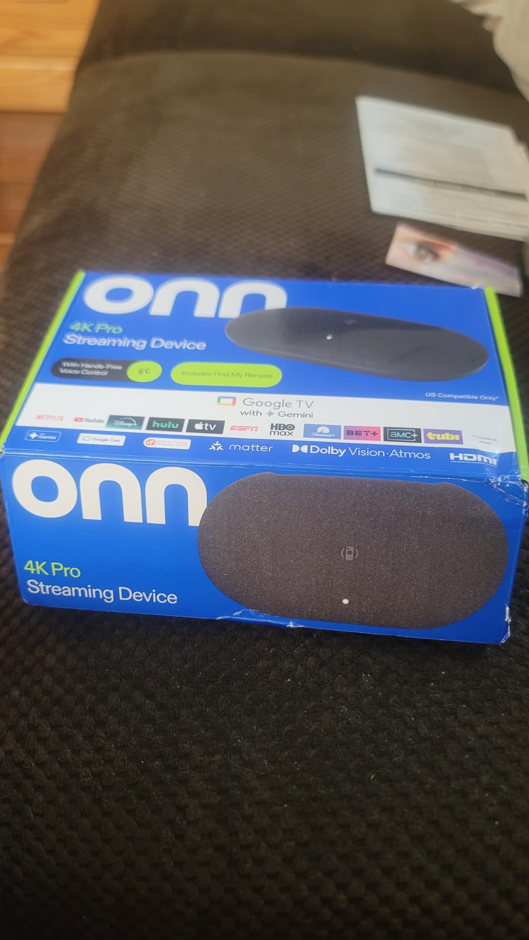onn. 4K Pro Streaming Device, Google TV with Gemini - Ultra-Fast Streaming, Stunning 4K UHD, 32GB Storage, 3GB RAM, Dolby Vision & Atmos customer photo 1
