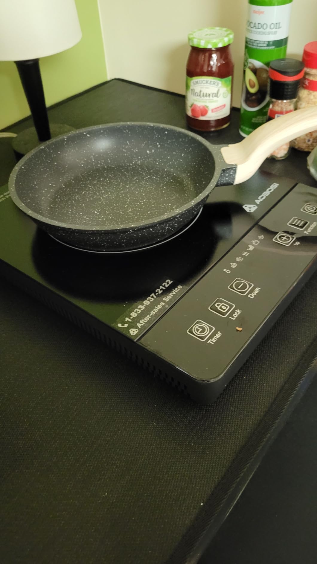 AAOBOSI Portable Induction Cooktop, 1800W, 20 Temp & Power Levels, Timer | Fast & Even Heating, 4 Preset Modes, 4-Hour Timer, Compact & Portable, Easy to Clean, Apartments, RVs & Outdoor Cooking customer photo 1