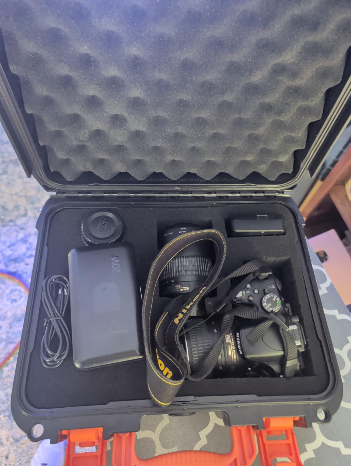 K&F CONCEPT Waterproof Hard Case with Foam, IP67 Camera Case Hard Shell, Portable Protective Storage Case for Camera, Drone, DJI, Photography Equipments, 13.5x11.4x5.3 inch customer photo 2