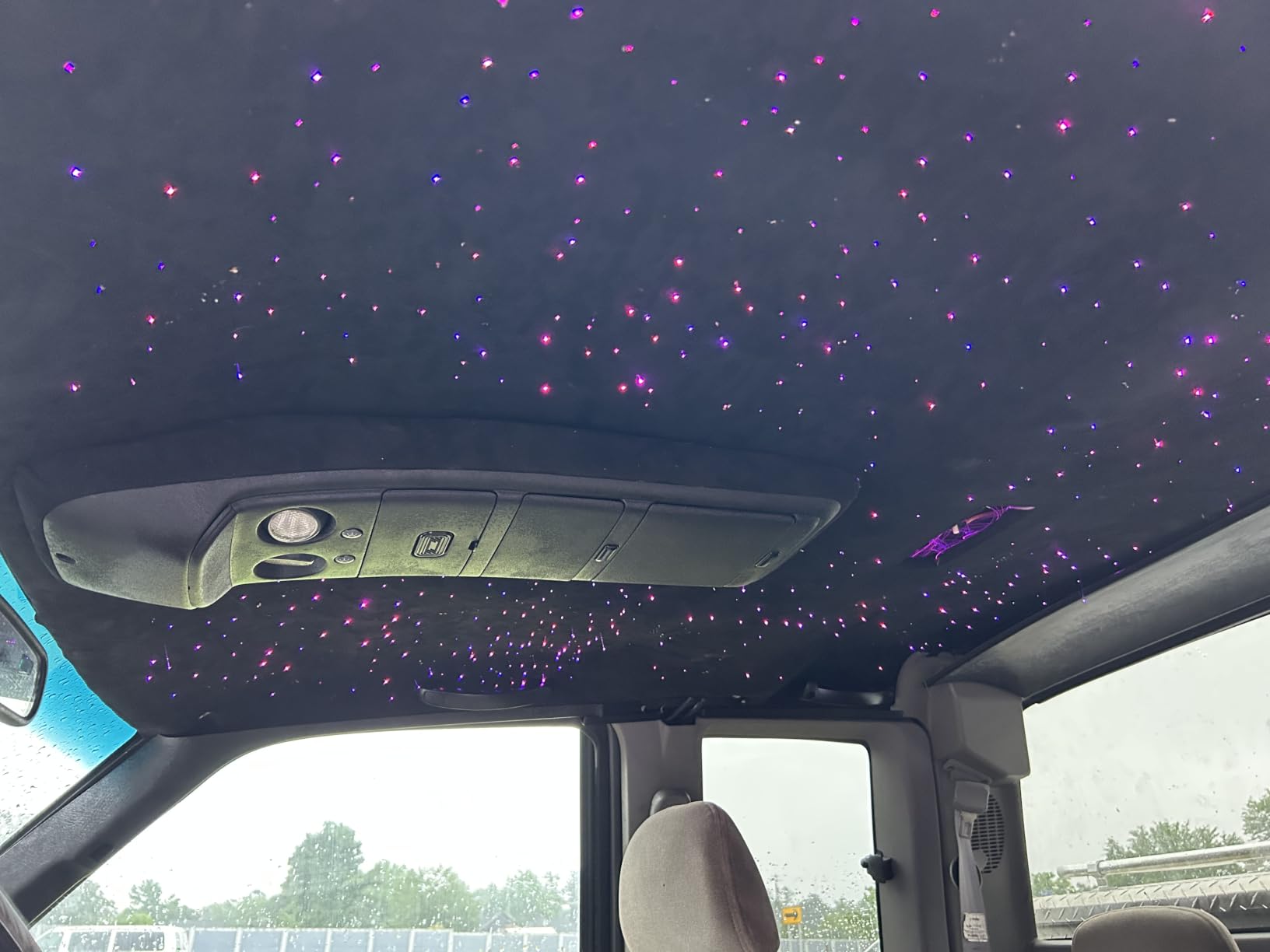 Twinkle & Meteor Starlight Headliner Kit, 750pcs 0.03in x 9.8ft | 2-in-1 compact engine, 16W RGBW Fiber Optic Star Lights, 200 White Shooting Stars, App & Remote Control, Car Ceiling Projector customer photo 1