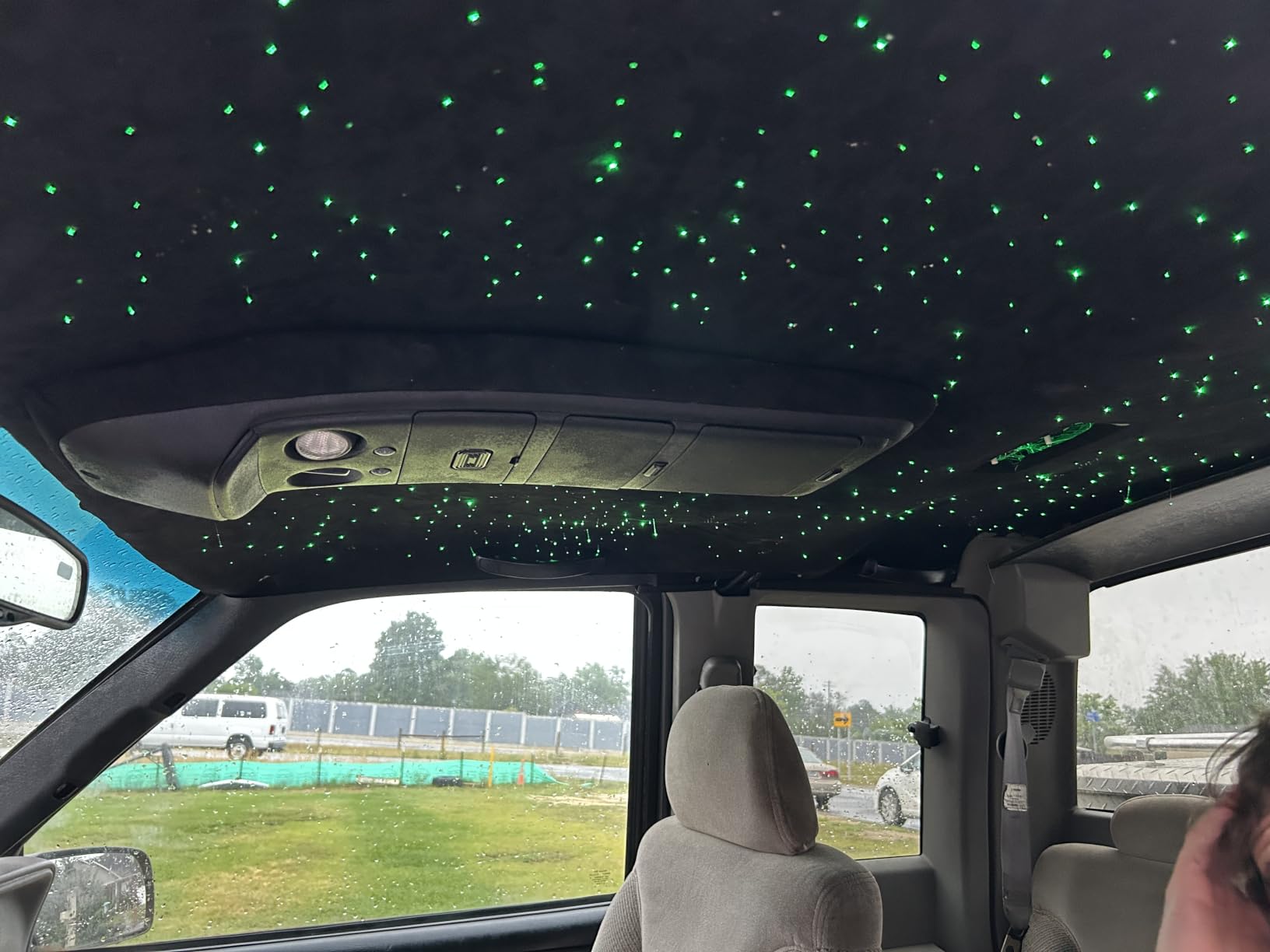 Twinkle & Meteor Starlight Headliner Kit, 750pcs 0.03in x 9.8ft | 2-in-1 compact engine, 16W RGBW Fiber Optic Star Lights, 200 White Shooting Stars, App & Remote Control, Car Ceiling Projector customer photo 2