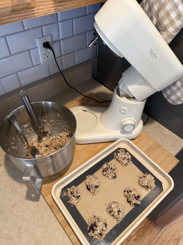 Martha Stewart 5.3QT Tilt Head Stand Mixer, 12 Speeds, Stainless Steel Bowl | Dough Hook, Stainless Whisk, Beater, Removable Splash Shield, Bread, Cake & Whipping, Electric Kitchen Mixer, Caviar Gray customer photo 1