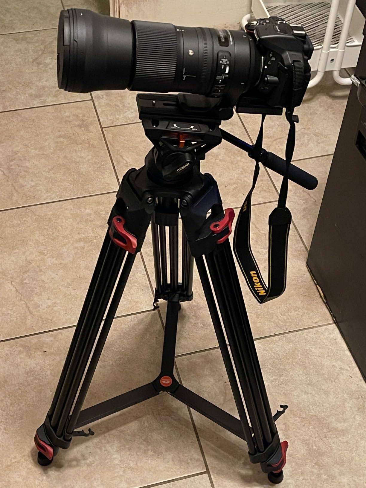COMAN DF16LS Video Tripod, Heavy Duty Tripod & Fluid Head Max Load 17.6 lbs | Quick Release Plate, Aluminum Camera Tripod, Compatible with DJI & Manfrotto QR Plate, Foldable L-Bracket Included customer photo 2
