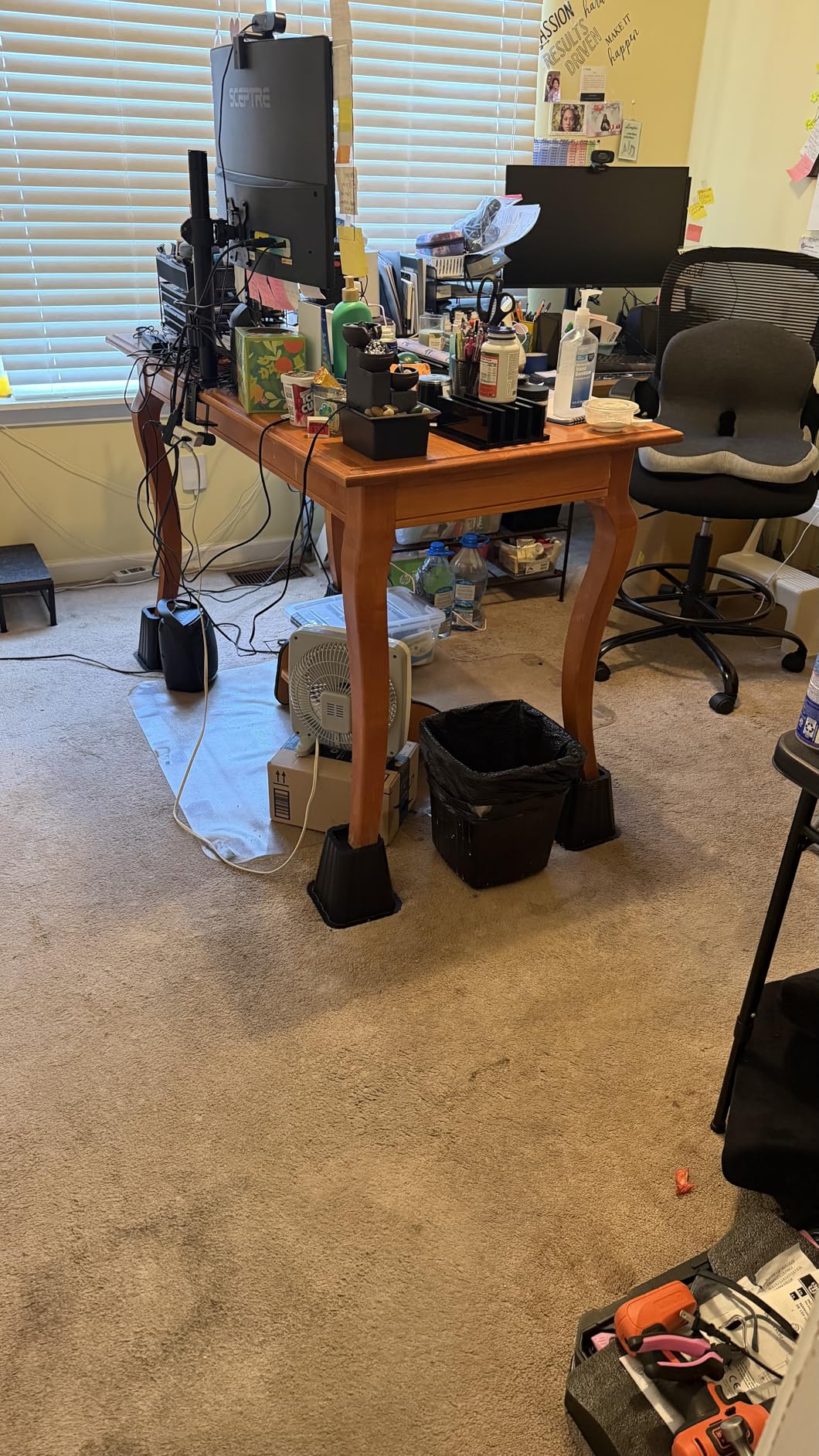 Sweetcrispy Tall Drafting Desk Chair - Ergonomic High Stool Computer with Adjustable Height and Comfy Lumbar Support, Office Rolling Counter with Flip-up Arm and Footrest, Black customer photo 1