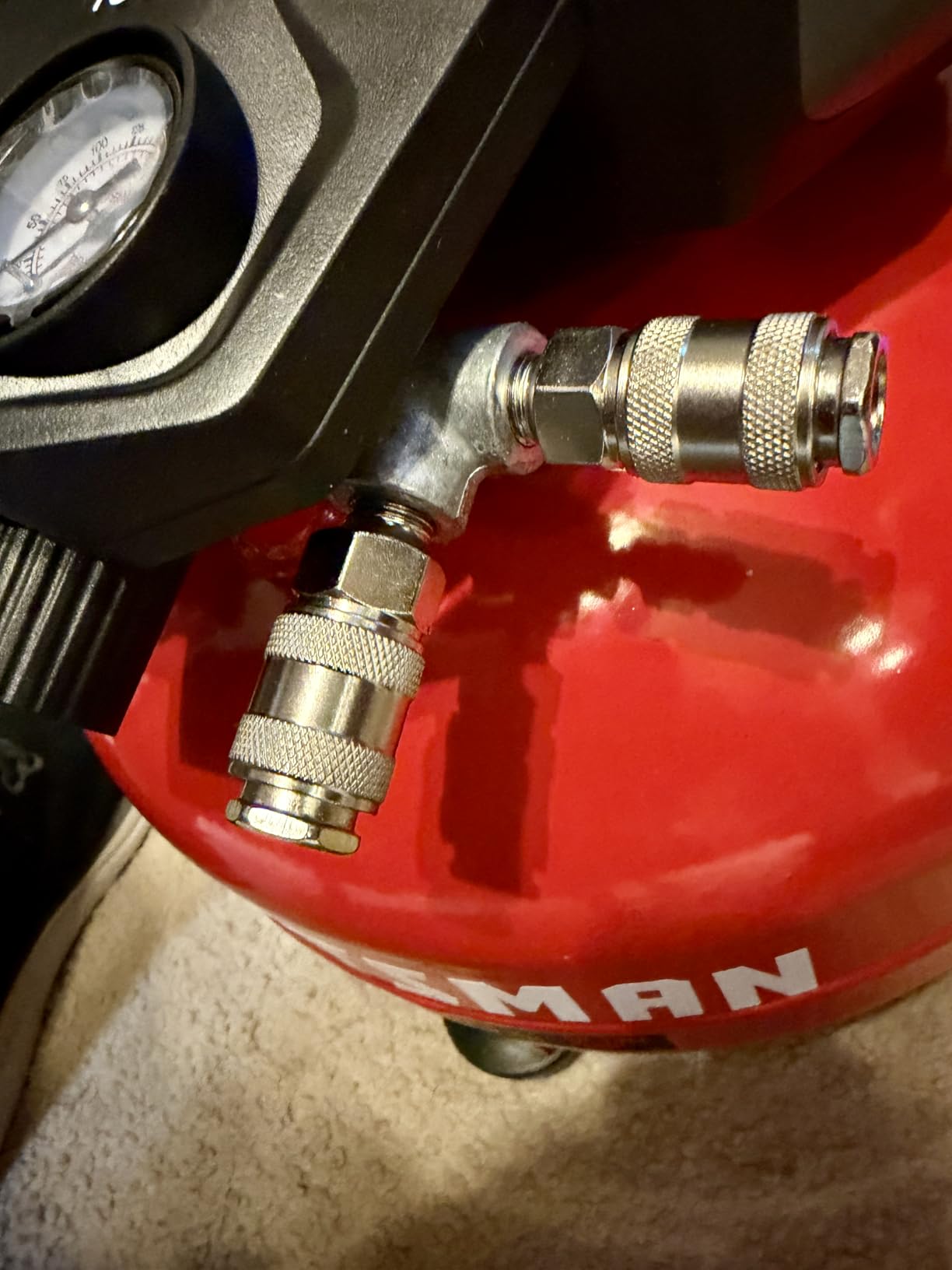 CRAFTSMAN 6-Gal 150 PSI Oil-Free Pancake Air Compressor with 10-Piece Kit | 2.6 SCFM @ 90 PSI, dual couplers, for Brad Nailers, Air Tools & Tire Inflation customer photo 1
