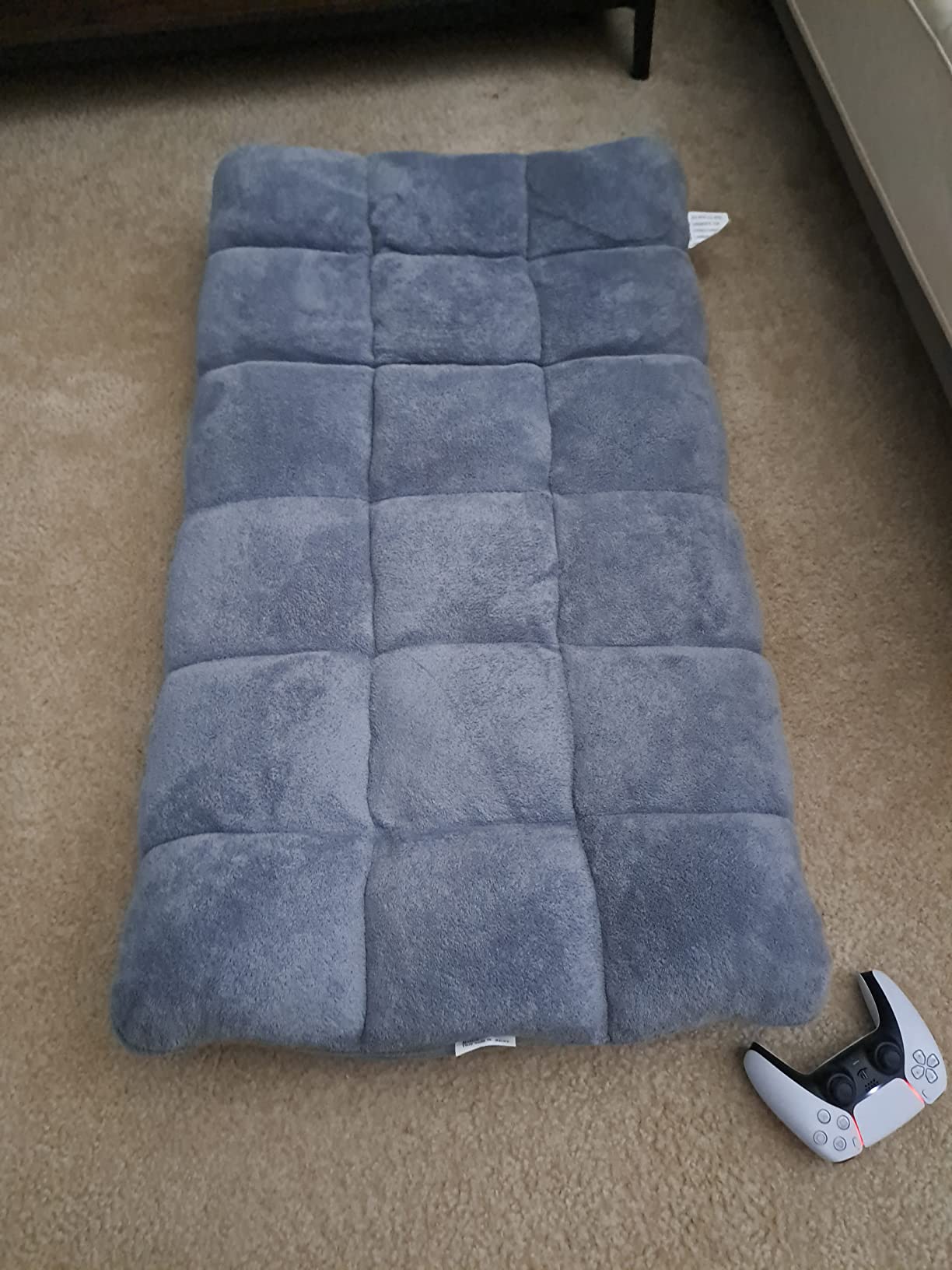 GIANTEX Floor Chair with 14-Position Adjustable, Couch Recliner (Grey) | Soft Flannel Fabric Cover, Heavy Duty Metal Support, Folding Gaming Floor Chair for Adults, Reading customer photo 2