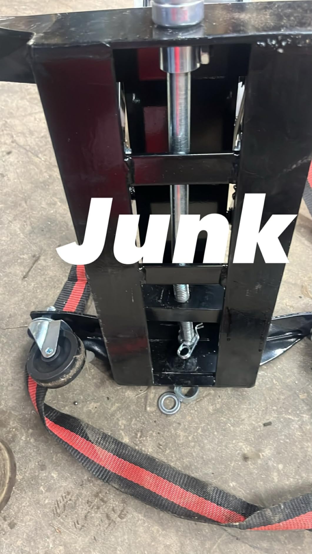 Garvee Transmission Jack 450 LBS Capacity: Low Profile Lift with 2M Safety Straps & 4 Brake Wheels, 7-23 Inch Range for Car & Truck Repair (Red) customer photo 2