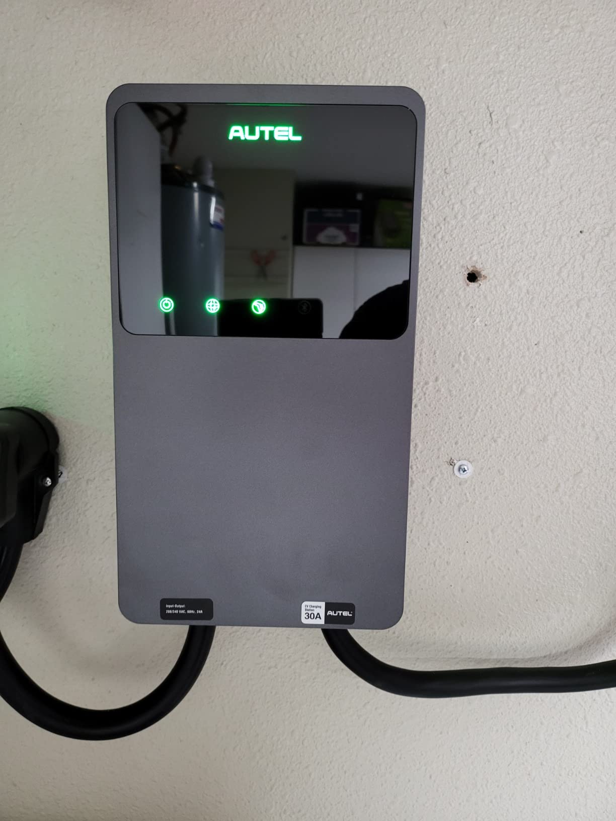Autel Level 2 EV Charger up to 50Amp, 240V, Indoor/Outdoor Car Charging Station with J1772 Connector, Wi-Fi and Bluetooth Enabled EVSE, Hardwired, 25-Foot Cable with Separate Holster, Dark Gray customer photo 1
