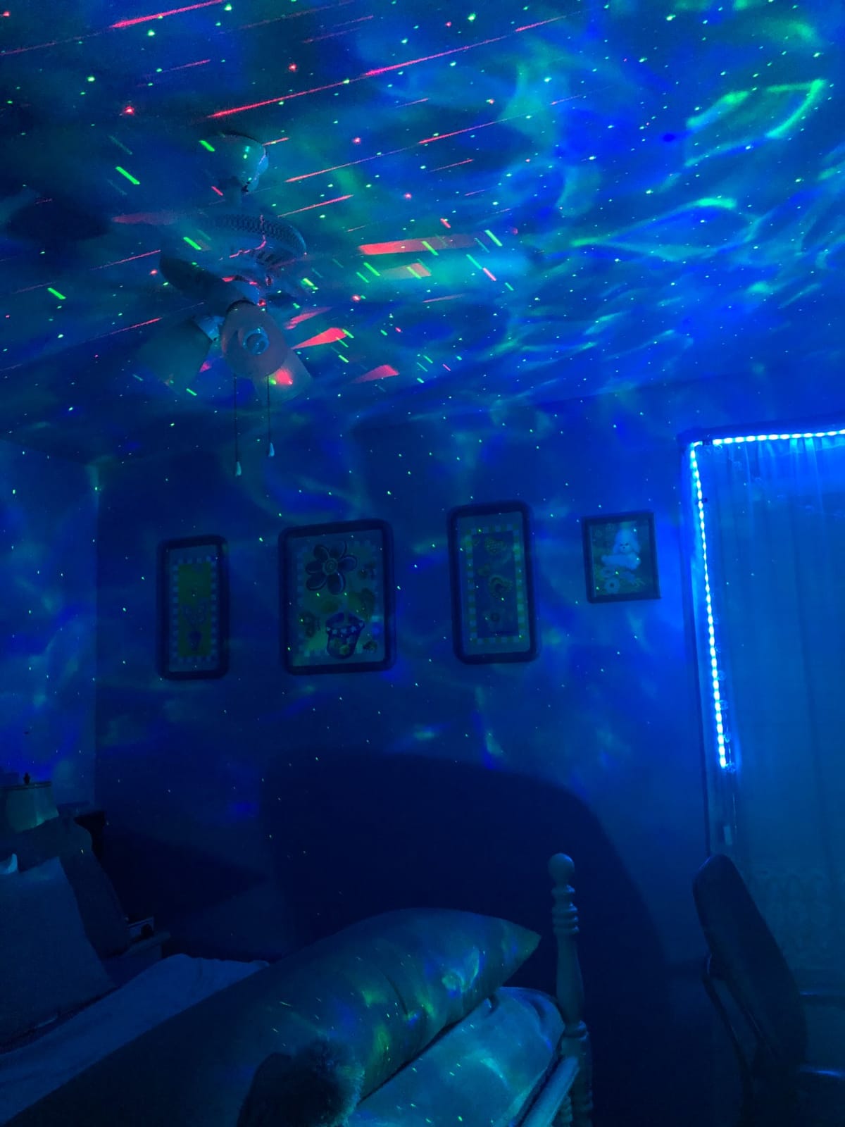 Galaxy Star Projector Nebula Lamp LED Night Lights for Bedroom | 9 White Noise, Timer+RF Remote, Multiple Modes, 4 Music Sync, 5 Adjust Brightness, 4 Rotation Speed for Xmas,Gifts(WhiteSilvery) customer photo 1