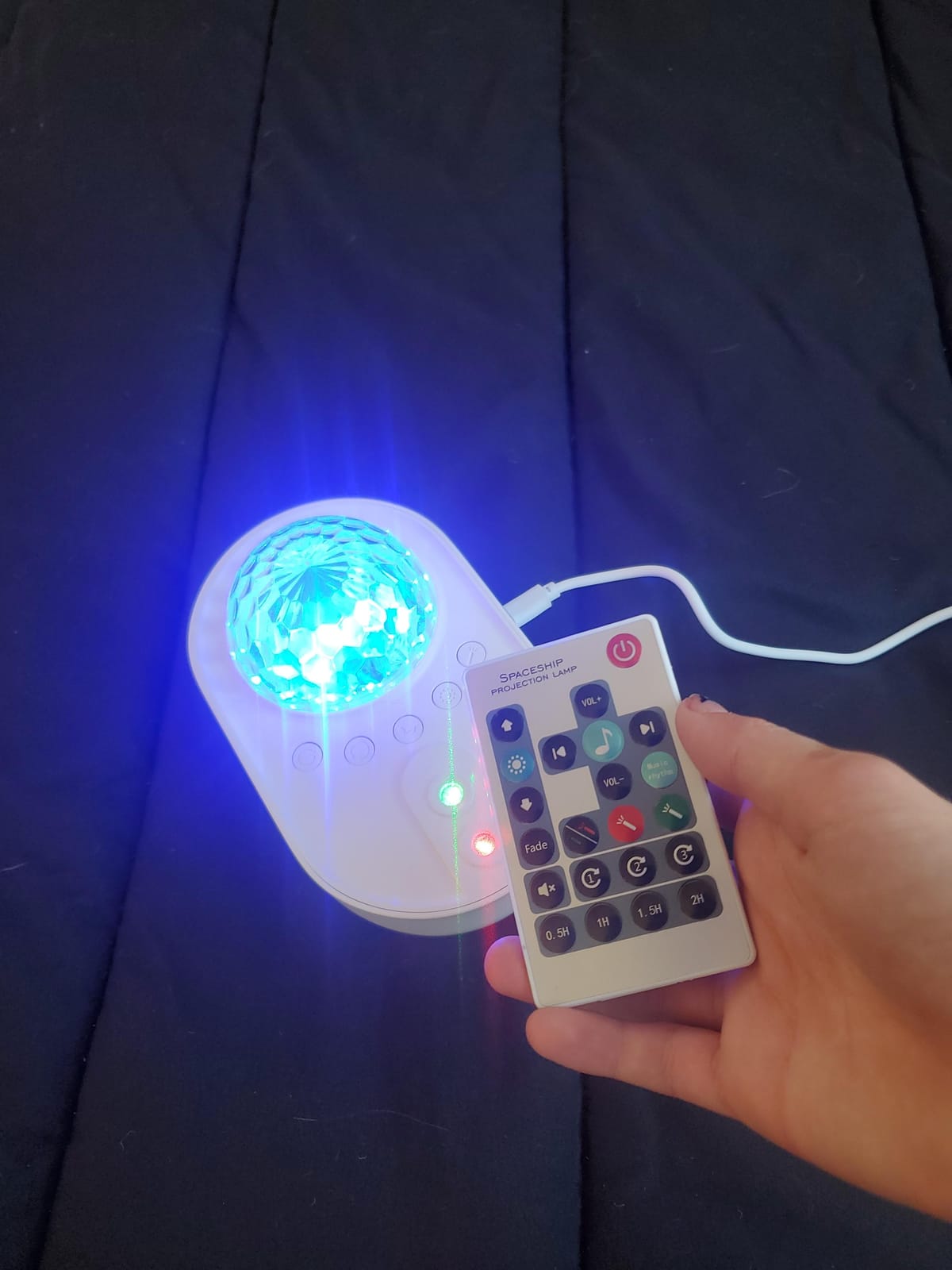 Galaxy Star Projector Nebula Lamp LED Night Lights for Bedroom | 9 White Noise, Timer+RF Remote, Multiple Modes, 4 Music Sync, 5 Adjust Brightness, 4 Rotation Speed for Xmas,Gifts(WhiteSilvery) customer photo 2