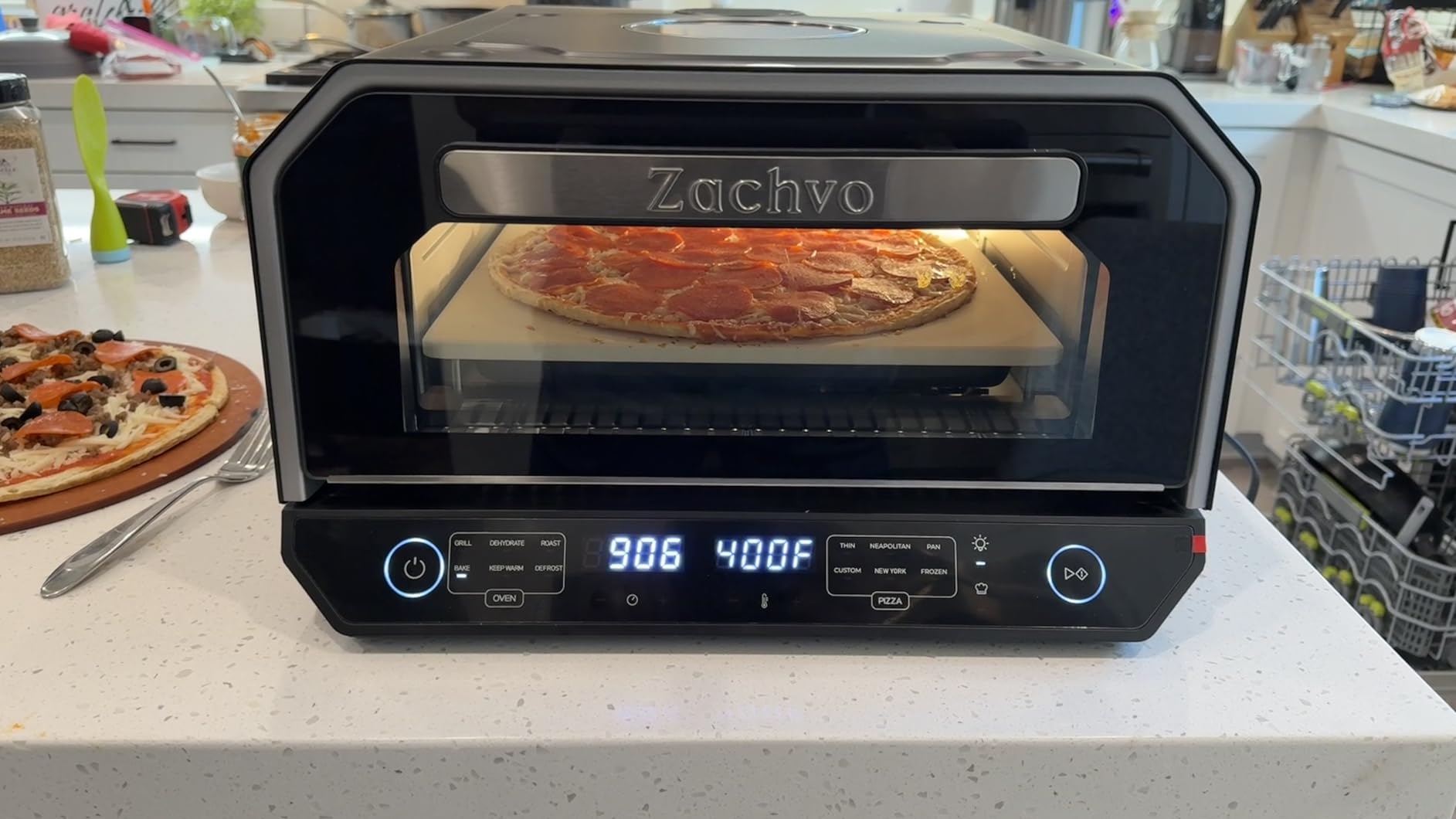 13-in-1 Countertop Pizza Oven, 90-Second 12 Inch Pizza, up to 850°F, 6 Presets & 6 Bake Modes, PID Control, Expert Mode Makes 5 in 30 Min for Home Pizzeria, Top Window & On-Demand Light, Black customer photo 2