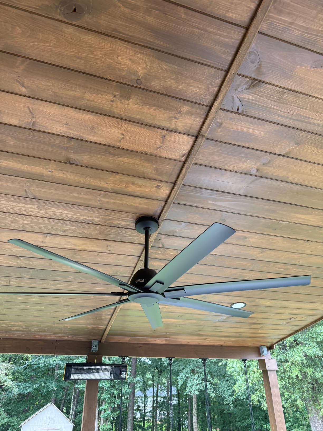 Hunter Downtown Indoor/Outdoor Ceiling Fan, Wall Control (Matte Bronze, 72 inch) customer photo 2