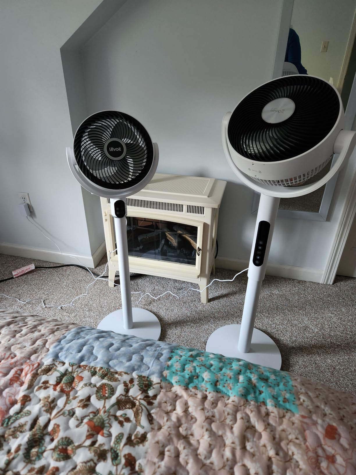 Levoit Standing Fan for Bedroom, 2-in-1 Pedestal & Tabletop Oscillating Fan | 20dB Quiet, Floor Fan with 90° Oscillation, 1024 CFM Airflow, DC Motor, 5 Speeds, 12H Timer, Remote, for Home, Room, White customer photo 2