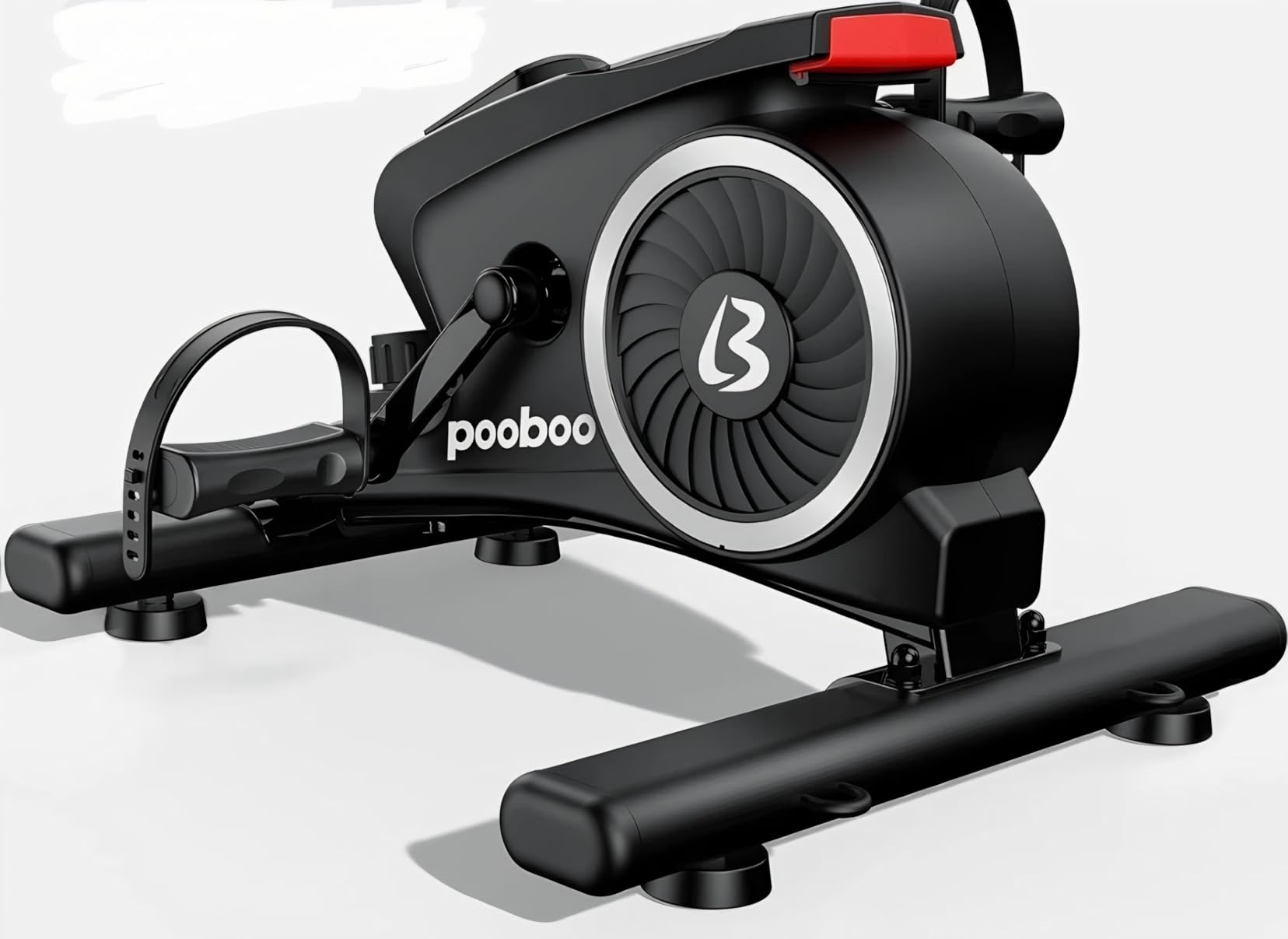 pooboo Under Desk Bike Pedal Exerciser, Quiet Magnetic Mini Exercise Bike with 16 Resistance Levels, Arm & Leg Workout, Resistance Bands & Non-Slip Mat for Home Office Therapy customer photo 1