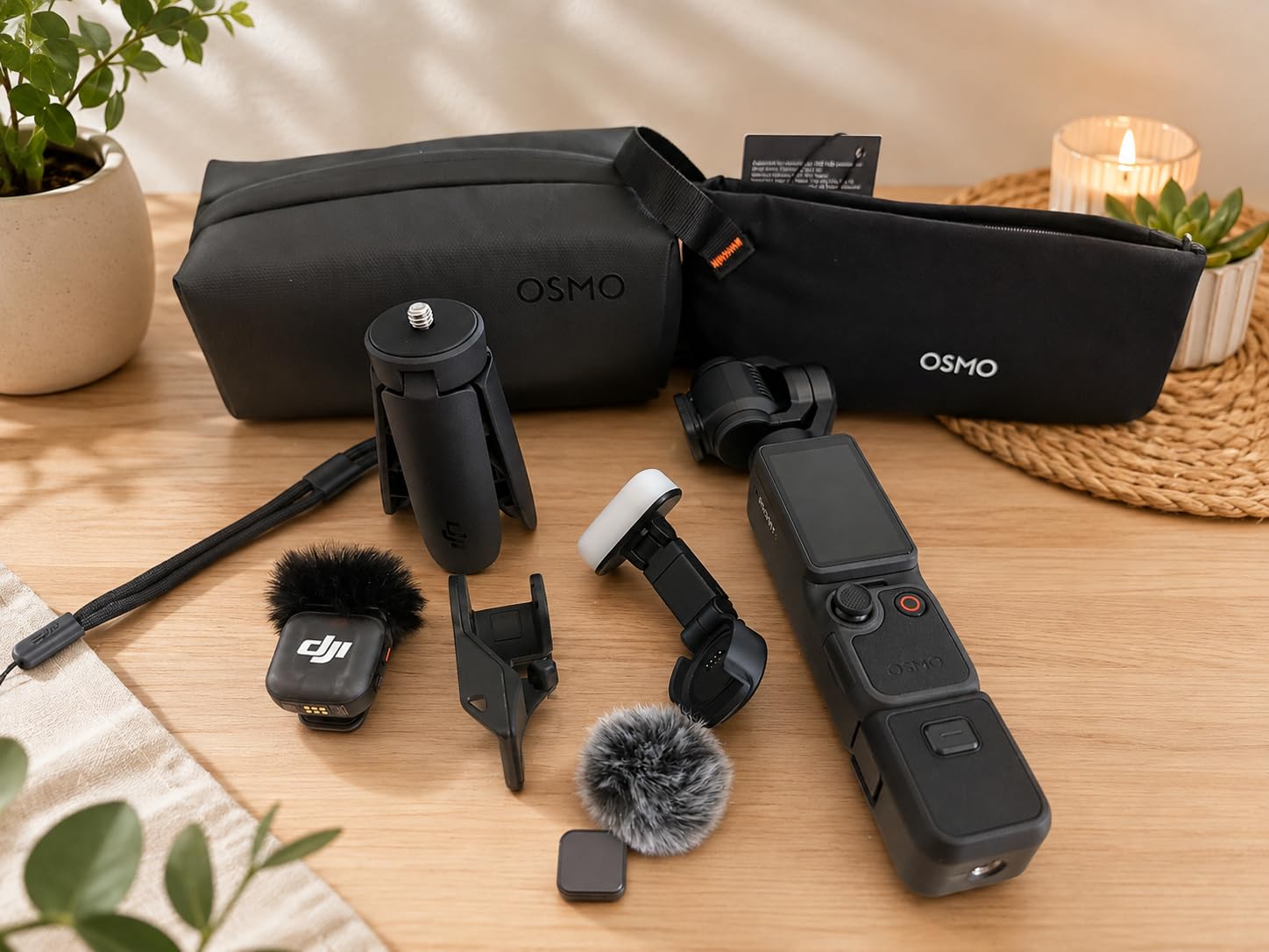 DJI Osmo Pocket 4 Creator Combo, Vlogging Cameras, 4K/240fps Vlog Camera, 3-Axis Stabilization, Active Track 7.0, Mic + Fill Light Included + 128GB Memory, + Selfie Stick + More customer photo 1
