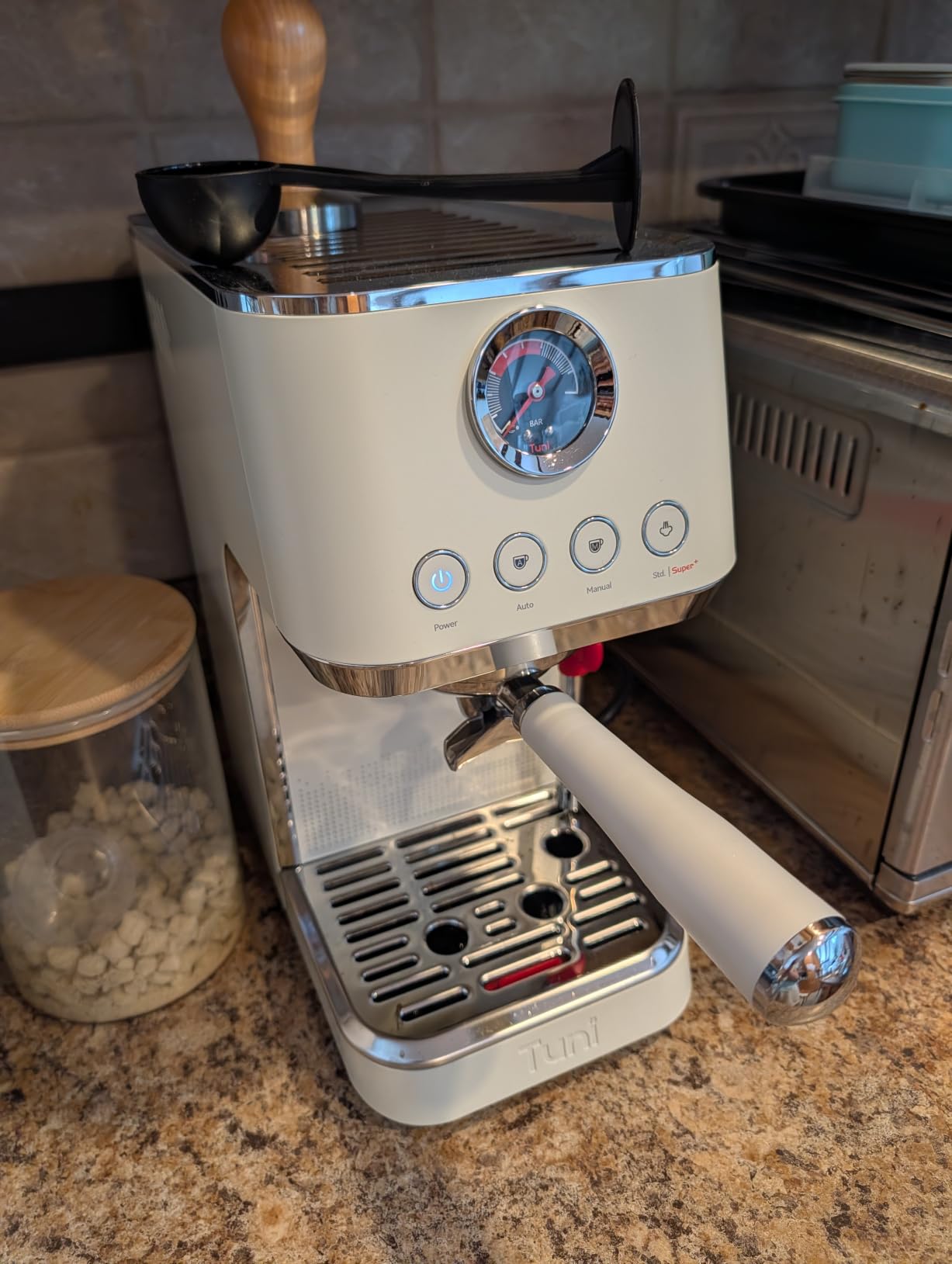 Tuni E2 Gen3 Espresso Machine with Super+ Steam Power, PID NTC Temp Control, Dual Boiler 20 Bar Espresso Coffee Machine for Cold Brew,Espresso,Cappuccino,Latte | 58mm Brew System |Ivory customer photo 1