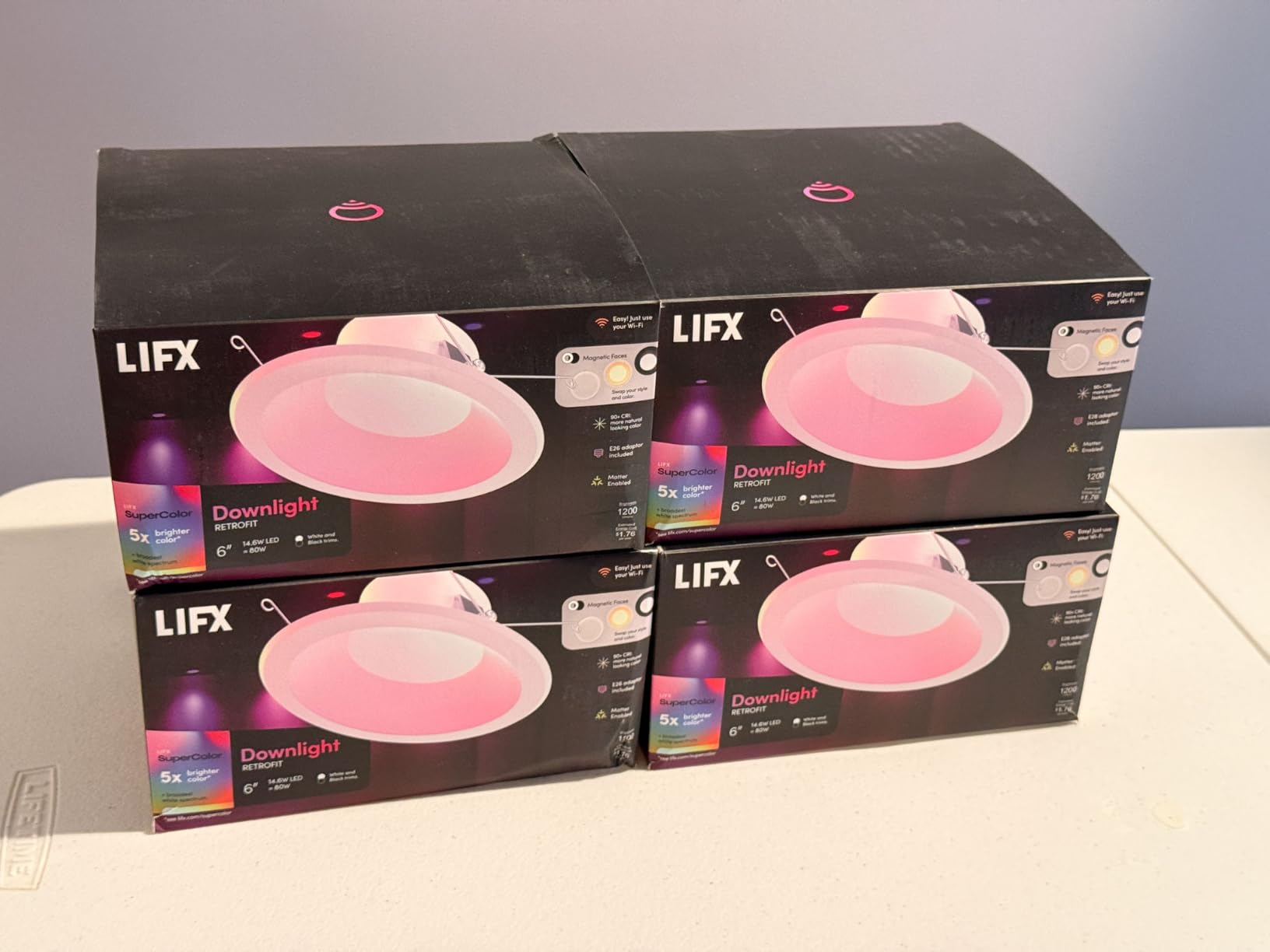 LIFX Smart Recessed Retrofit Lights 6 inch - RGB Tunable White, Deep Baffle | Matter compatible, Alexa, Apple Homekit, WiFi 2.4GHz. Voice Control, 1500-9000K, dimmable downlights for kitchen, living room customer photo 2