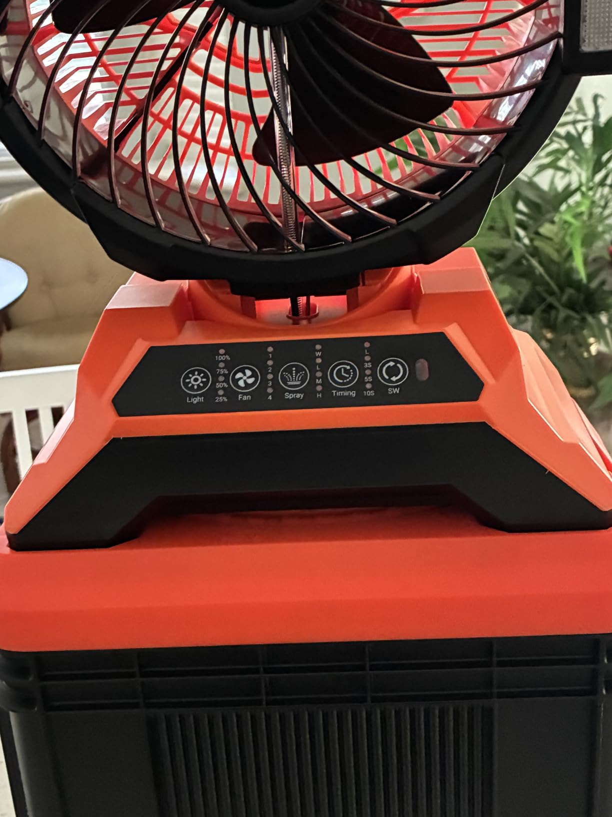 40000mAh Portable Misting Fan, 62H Max Runtime Rechargeable Mister Fan with 15L Bucket, Retractable Handle, Wide-Angle Oscillating Mist Fan for Outside Patios Golf Sports Camping Essentials customer photo 2