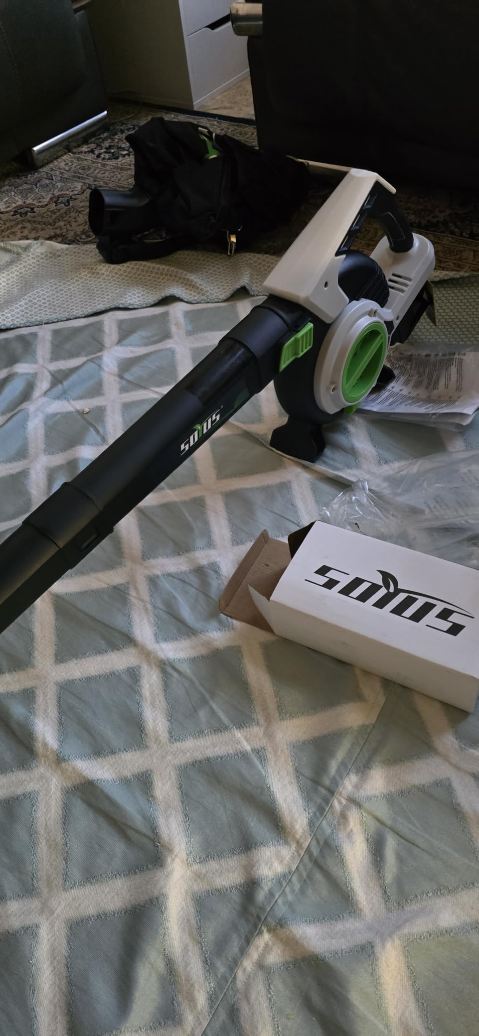 SOYUS 40V Cordless Leaf Blower & Vacuum 3-in-1, Leaf Vacuum for Yard, Lawn | Electric Leaf Blower 385 CFM with Brushless Motor & 5 Speed Control, Includes 45L Bag, 2 x 20V 4.0Ah Battery and Charger customer photo 1