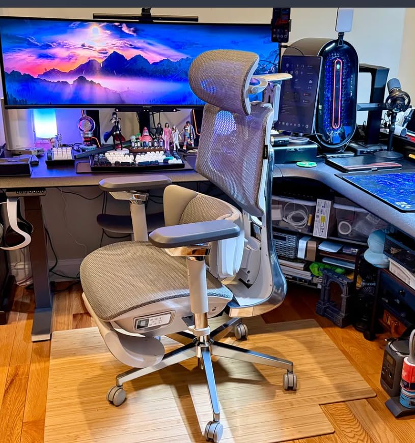Hbada X7 Smart Ergonomic Chair, Office Chair, with Fully Automated Lumbar Tracking, 4D Adjustable Headrest, 720° Adjustable Armrests, Ventilated Seat Cushion, Swivel, Black customer photo 1