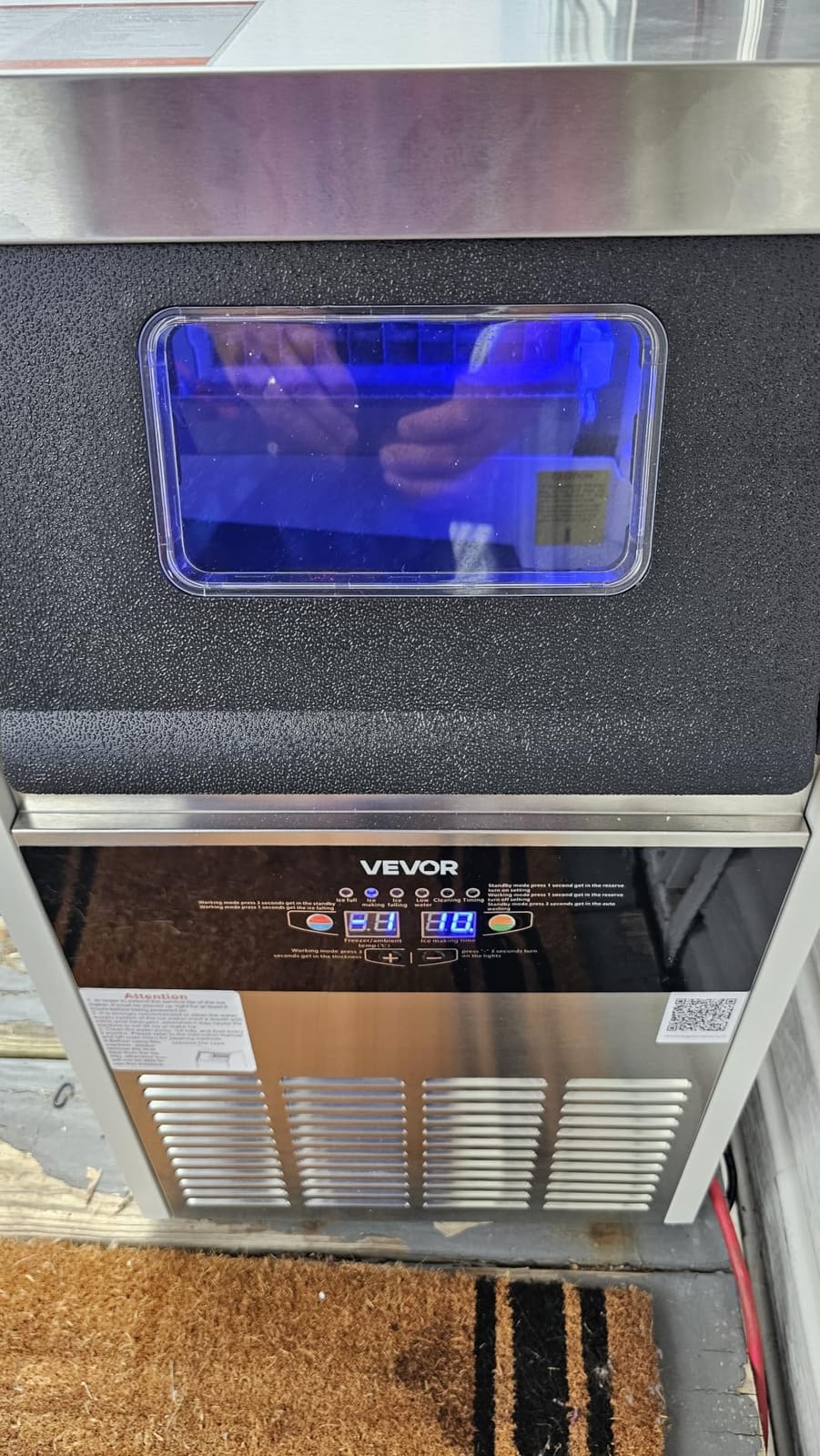 VEVOR Commercial Ice Maker Machine, 130 lbs/24h with 16-30 lbs Storage Capacity, Built-in/Freestanding/Under Counter, Stainless Steel Ice Maker with LED Display & Self-Cleaning, Home Bar Restaurant customer photo 1