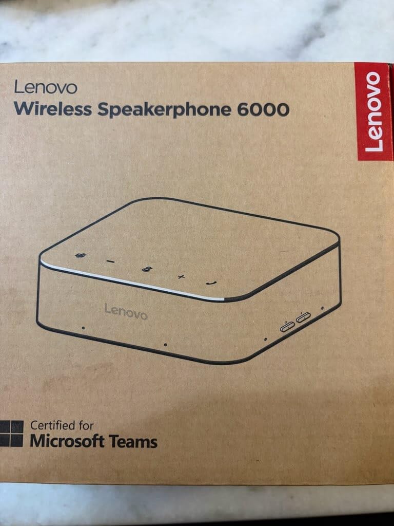 Lenovo Speakerphone, Conference Speaker, Wireless Speakerphone, Teams Certified Bluetooth Conference Call Device, AI Noise Cancellation Office Meeting Speaker, Hybrid Work customer photo 2