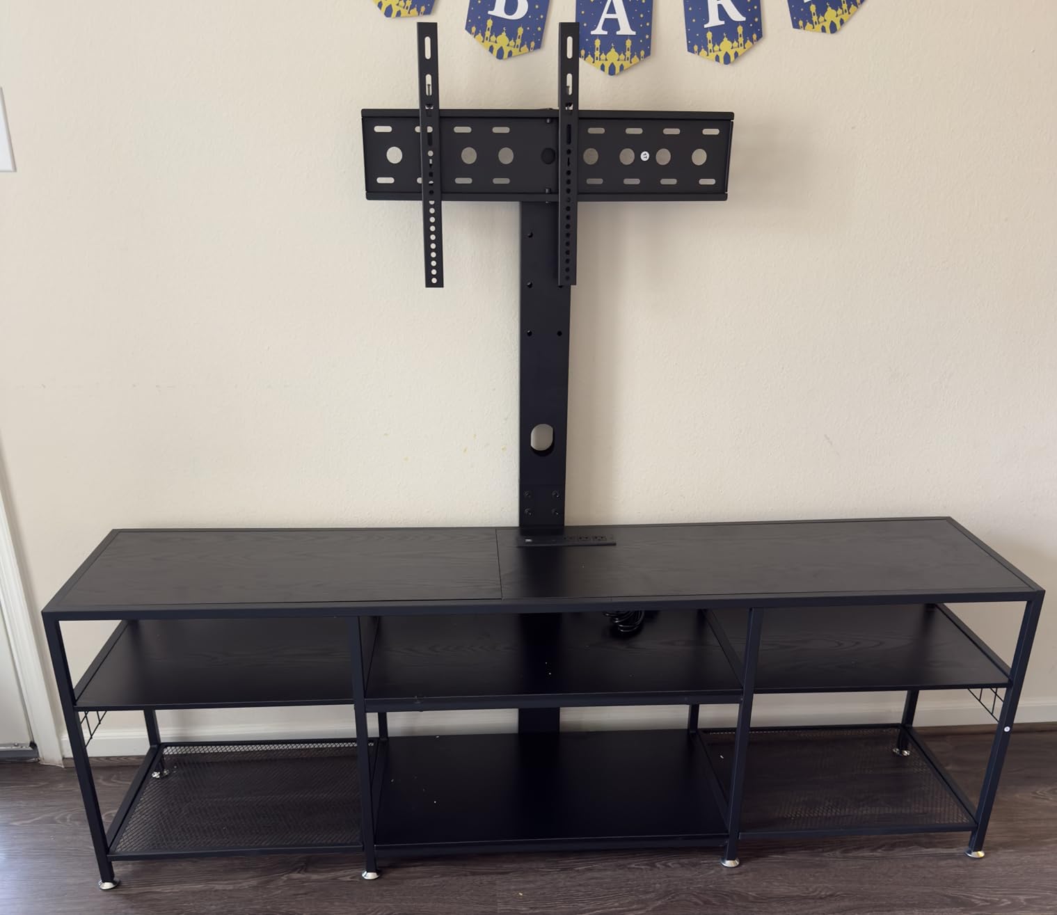 VECELO TV Stand with Mount, Universal Swivel TV Console for 32-75 inch TVs customer photo 1