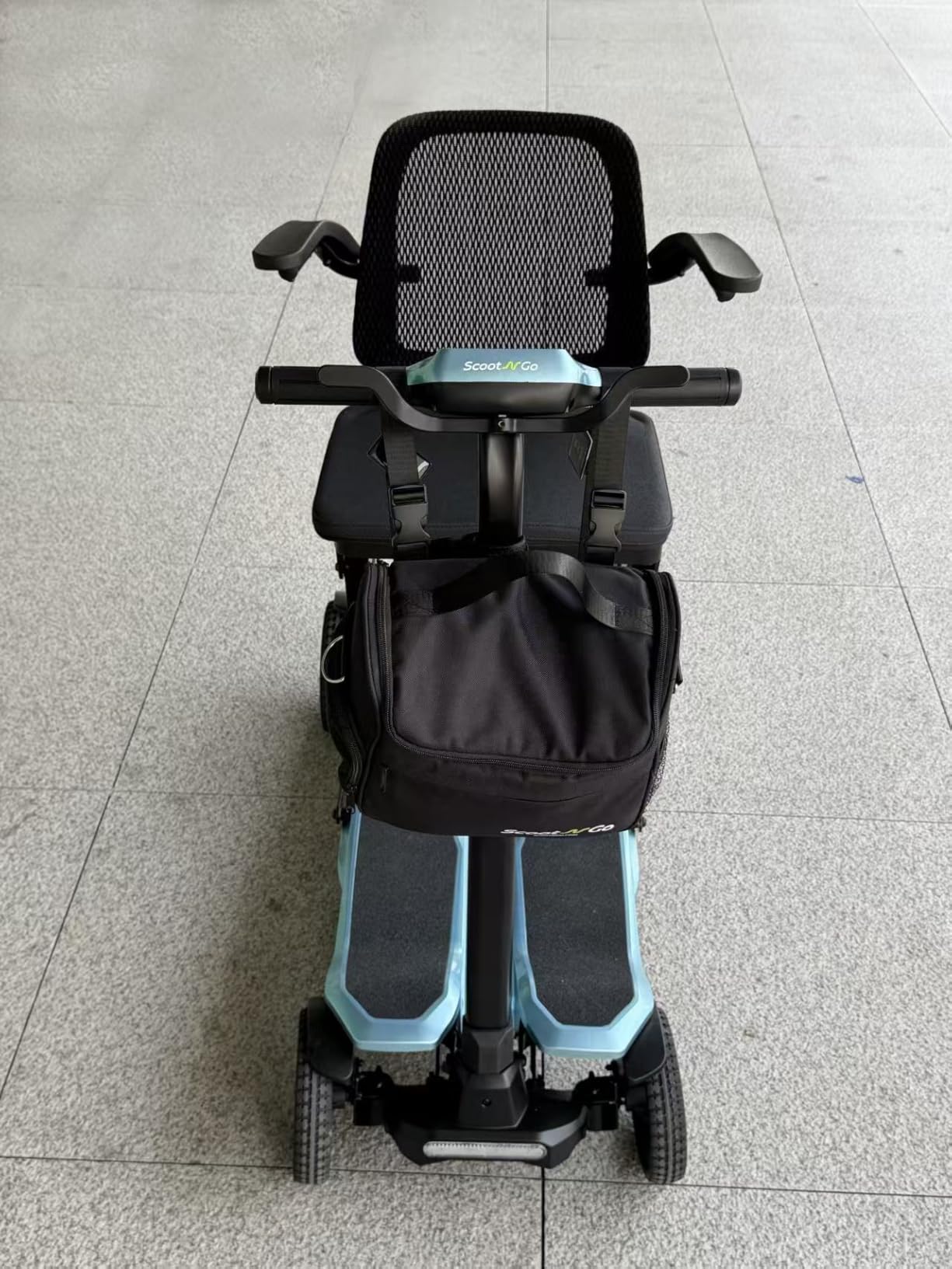 SCOOTNGO Voyager Mobility Scooter for Seniors Adults, 33lbs Travel Scooter | Lightweight, Foldable, 4-Wheel, Airline Approved, with Front Bag, Carbon Fiber Wheels, NFC Unlock, Removable Lithium Battery customer photo 1