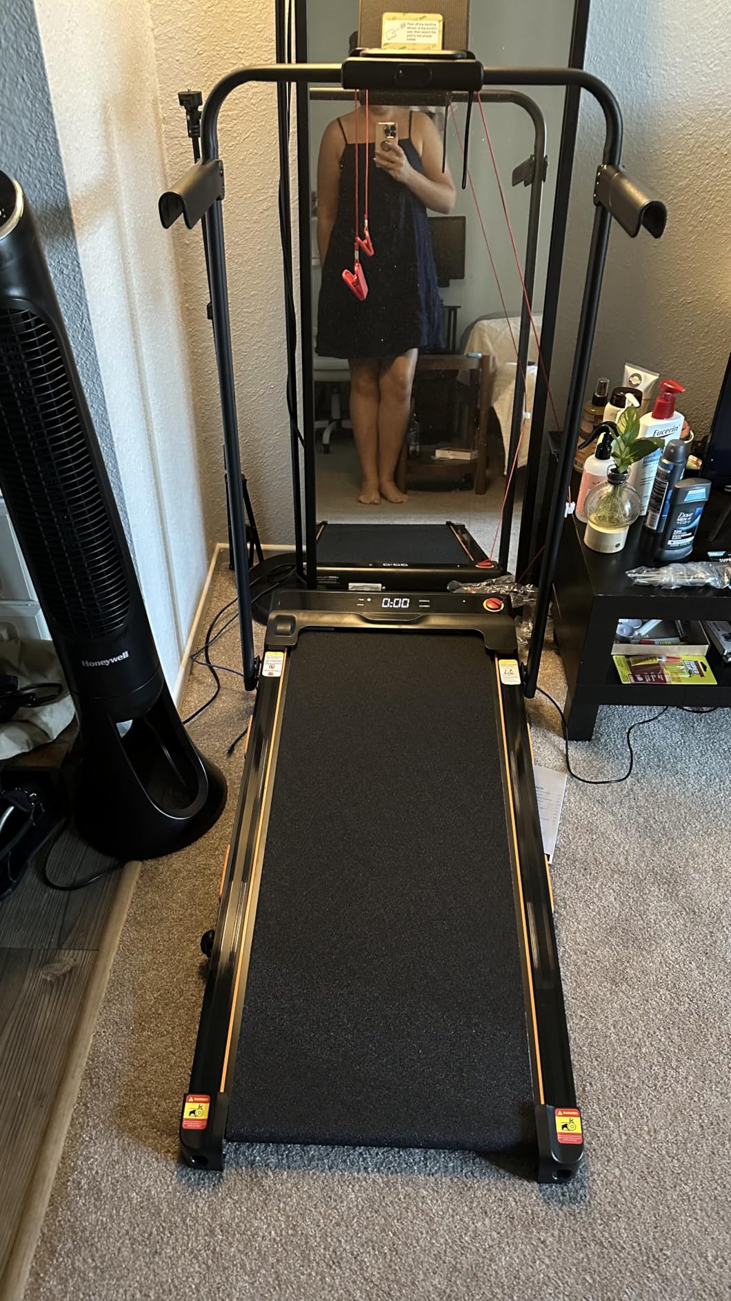 16% Incline Walking Pad Treadmill, 3-in-1 Under Desk Treadmill with Handles | Foldable, Compact, Portable Treadmills for Home Small, 2.5HP Quiet Brushless, 330 LBS Capacity, Home Office, LED Display customer photo 2