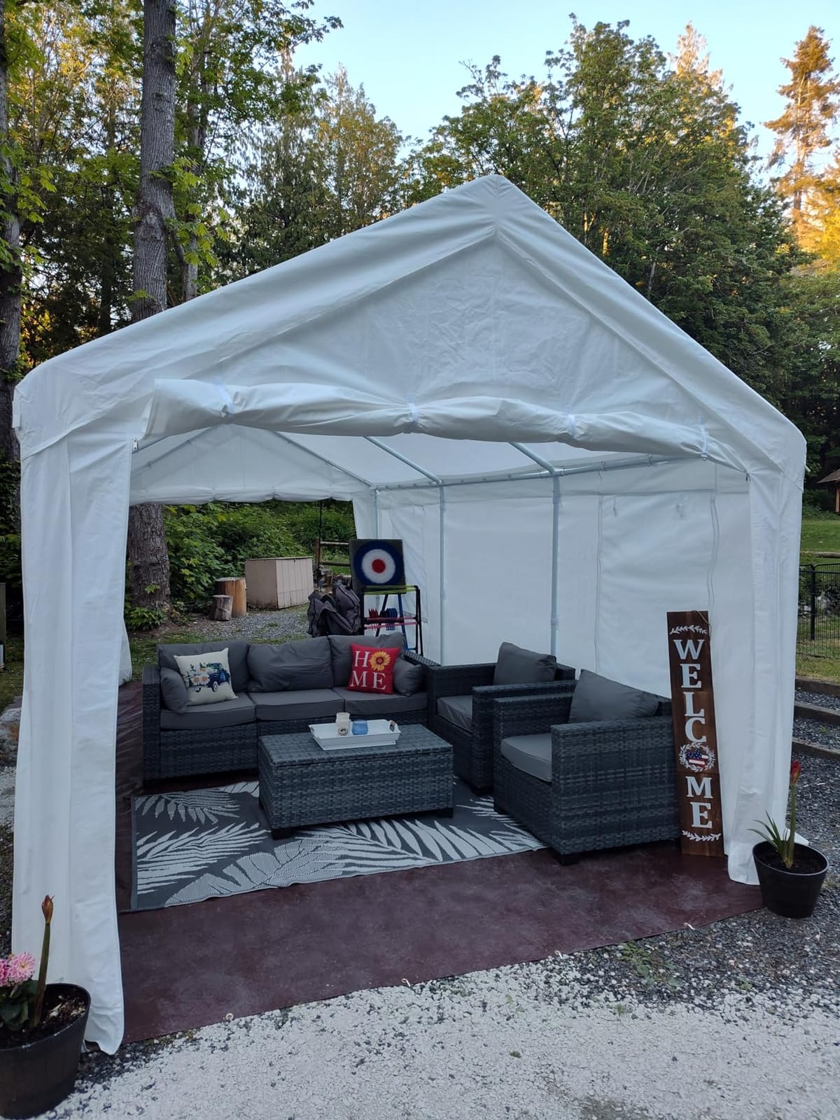 COBIZI 10x20 FT Heavy Duty Carport with Galvanized Frame, | Carport Canopy with Roll-up Windows, Storage Tent with Removable Sidewalls & Doors, Built-in Sandbags for Car Boat Truck customer photo 1