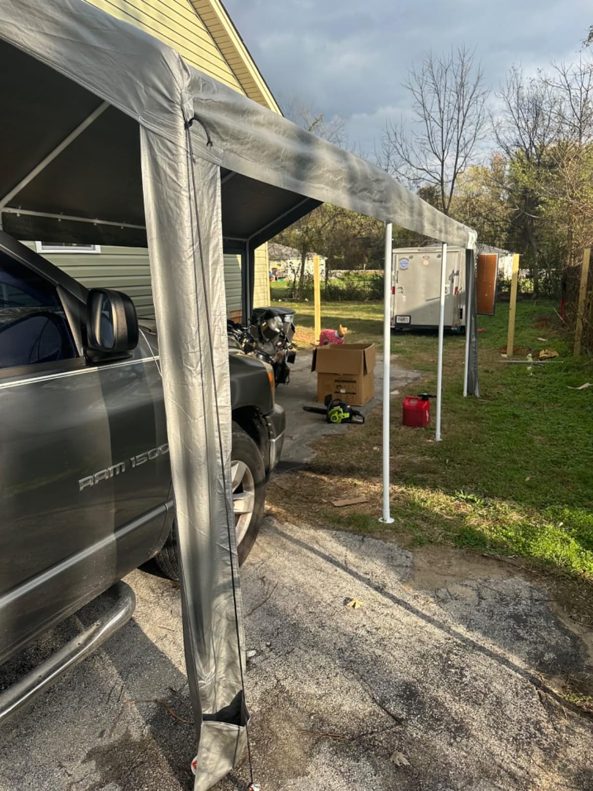 COBIZI 10x20 FT Heavy Duty Carport with Galvanized Frame, | Carport Canopy with Roll-up Windows, Storage Tent with Removable Sidewalls & Doors, Built-in Sandbags for Car Boat Truck customer photo 2
