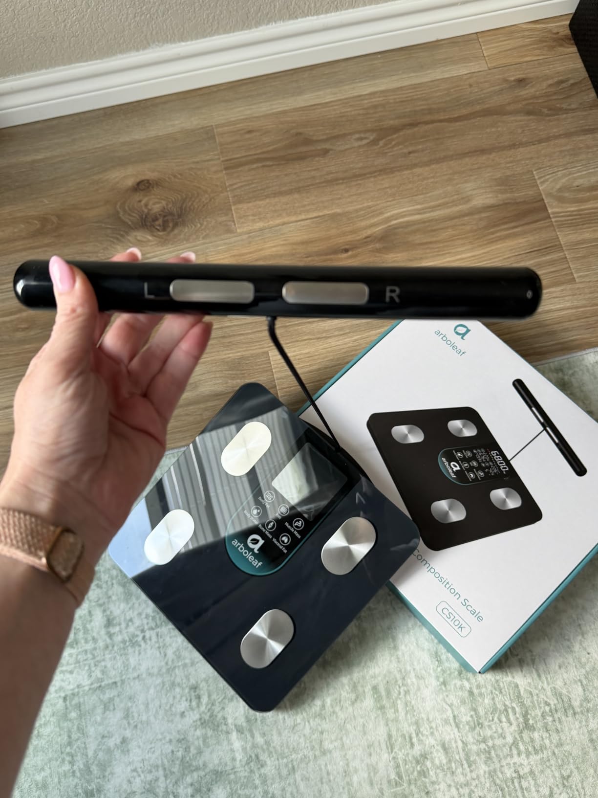 Smart Scale for Body Weight, Dual-Frequency 8-Electrode BIA | 7-in-1 display shows key stats fast; App unlocks 50+ metrics, trend charts, family profiles, plus data syncing and reports customer photo 1
