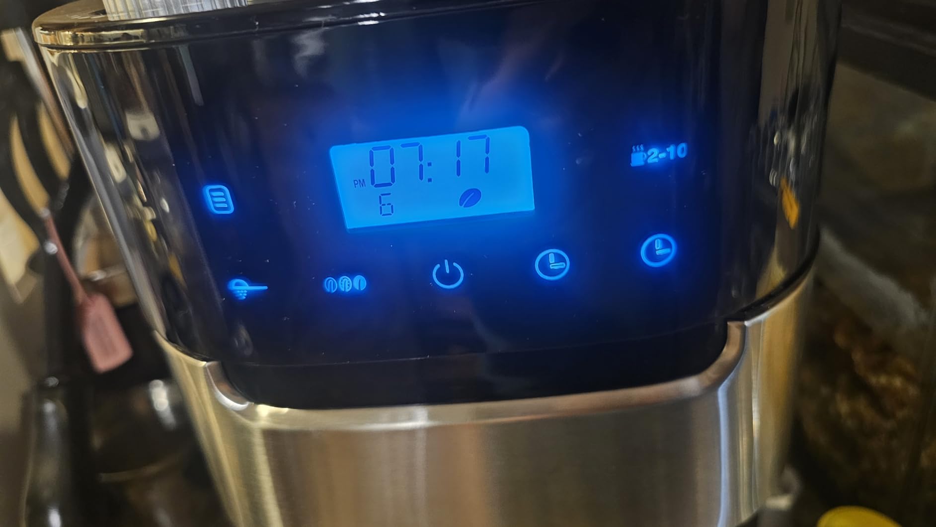 Electactic 10-Cup Drip Coffee Maker with Built-in Grinder, Programmable Grind and Brew Coffee Machine, 1.5L Water Tank with Timer, 2H Keep Warm, Smart LED Touchscreen, Light Black customer photo 1
