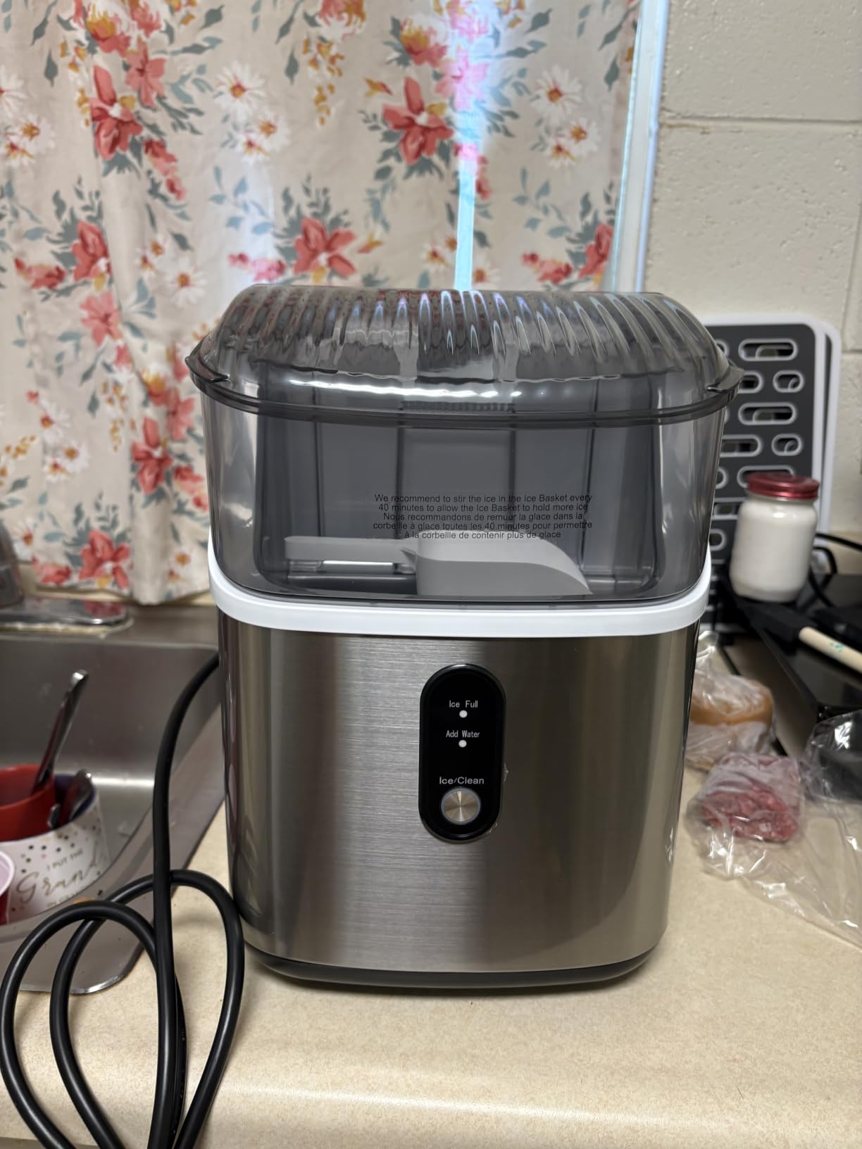 COWSAR Nugget Countertop Ice Maker, Automatic Ice Dispenser, 33 lbs/Day Chewable Pellet Ice Machine with Self-Cleaning & Measured Dispensing, Portable Ice Maker for Home, Kitchen, Office customer photo 1
