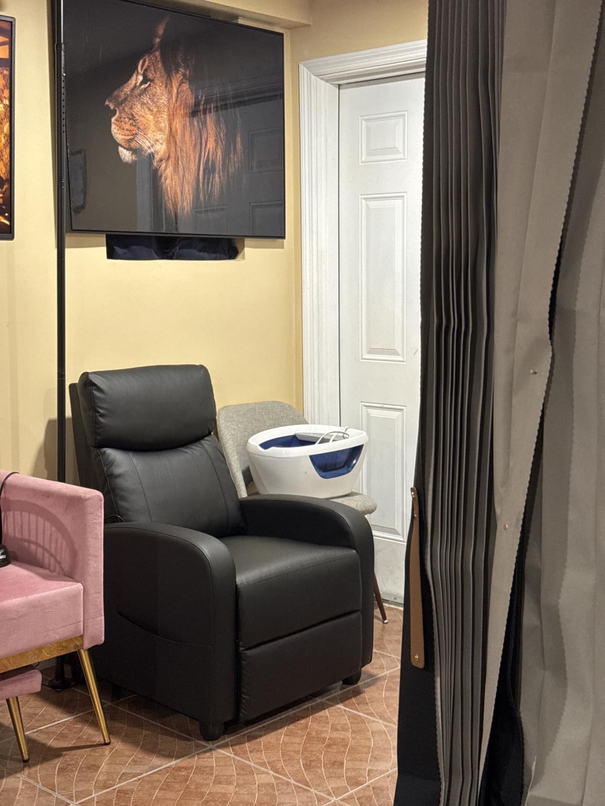 Massage Recliner Chair, Recliner Sofa Fabric for Adults, Recliners Home Theater Seating with Lumbar Support, Reclining Sofa Chair for Living Room, Ink customer photo 1