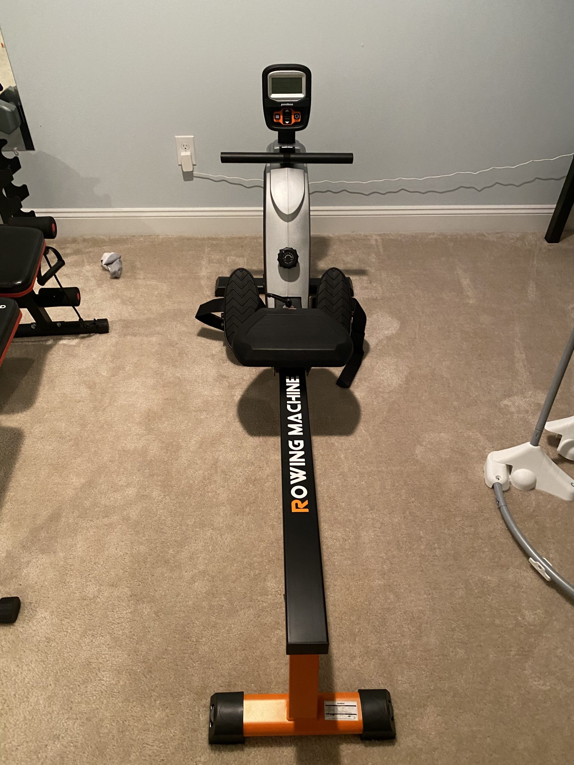 pooboo Rowing Machines for Home, Dual Wind & Magnetic Resistance, Foldable Row Machine 400 LB Weight Capacity, 14 Levels Resistance Quiet Rowers for at Home Exercise, App Supported customer photo 1