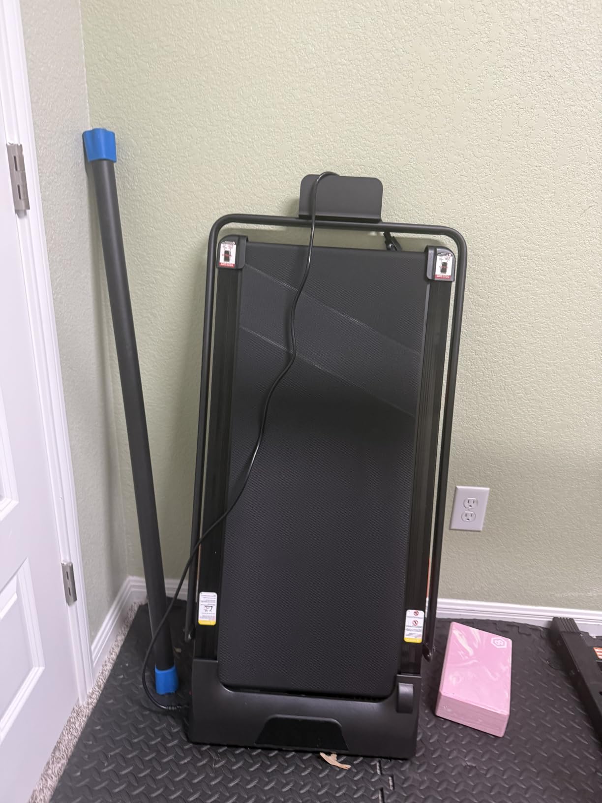 12% Incline Walking Pad Treadmill, Under Desk Treadmills for Home | Foldable, Compact, Portable, 2.5HP Brushless, Home Office, 300Lbs Capacity, Remote Control, LED Display customer photo 1