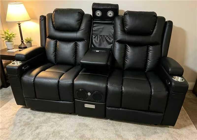 Power Loveseat Recliner Sofa with Console, Wall Hugger Reclining Loveseat with Reading Light, Home Theater Seating with LED Lights, Zero Gravity Recliner Couch for RV Couch and Living Room customer photo 1