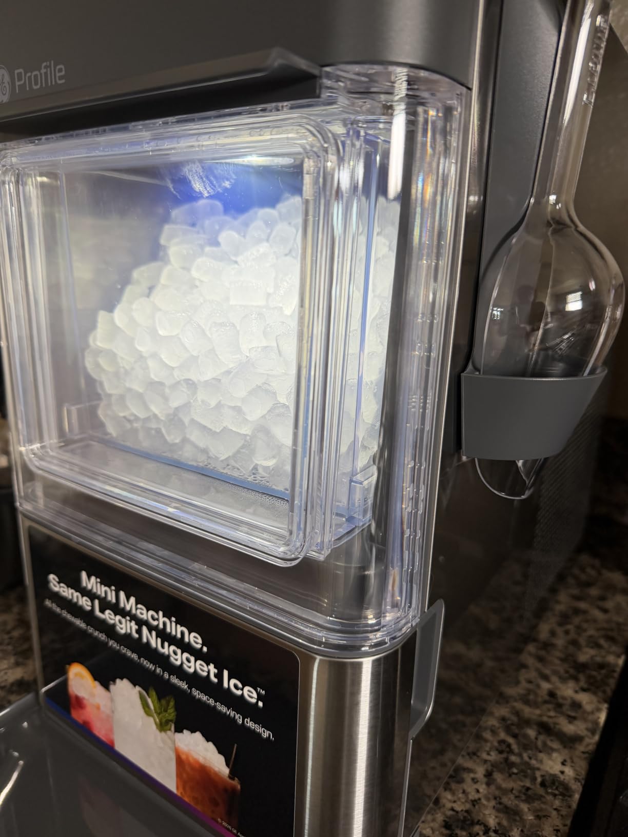 GE Profile Opal MINI PRO Nugget Ice Maker w/Side Tank, Portable Countertop Pebble Ice Machine, 36 lbs/Day, Top Fill, 6 Pack Descaler & Scoop, Stainless Steel customer photo 1